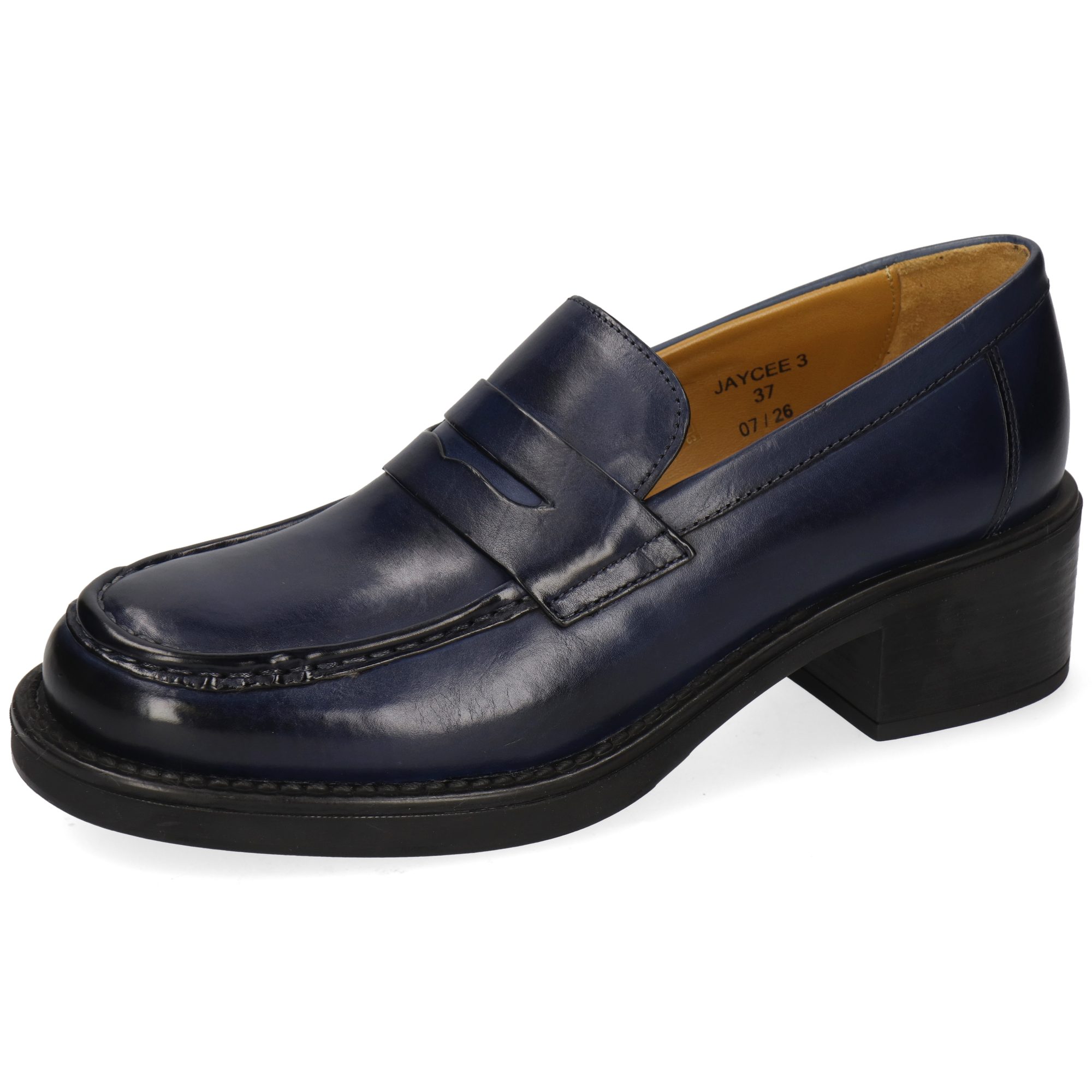 Melvin & Hamilton Jaycee 3 Leder-Loafers für Damen Loafer Block-Absatz, Echtes Leder, Vegetabile Gerbung