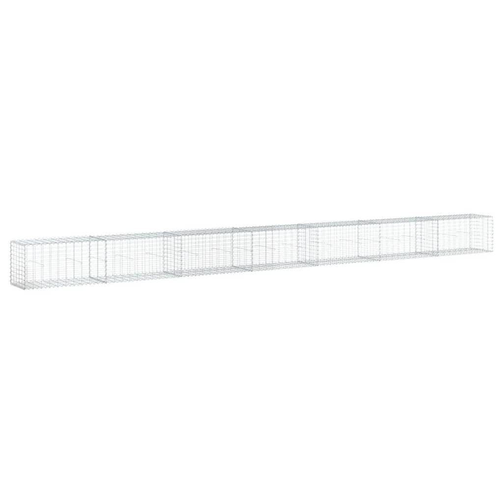vidaXL Blumentopf Gabione mit Deckel 700x50x50 cm Verzinktes Eisen (1 St)