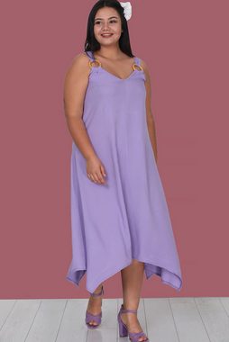 Modabout Abendkleid Damen Midikleid Sommerkleid für große Größen - NELB0008D6146LİL (1-tlg)
