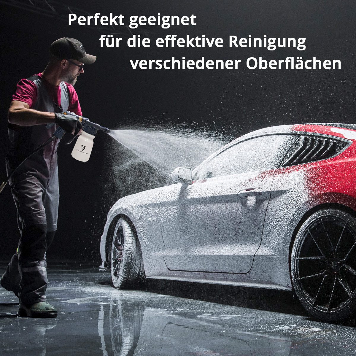 STAHLWERK Autowaschbürste Autowasch-Schaumspritzpistole RP-91 ST, (Set, 2-tlg., Einzelartikel), erlaubt komfortables Arbeit bei längeren Einsatzzeiten