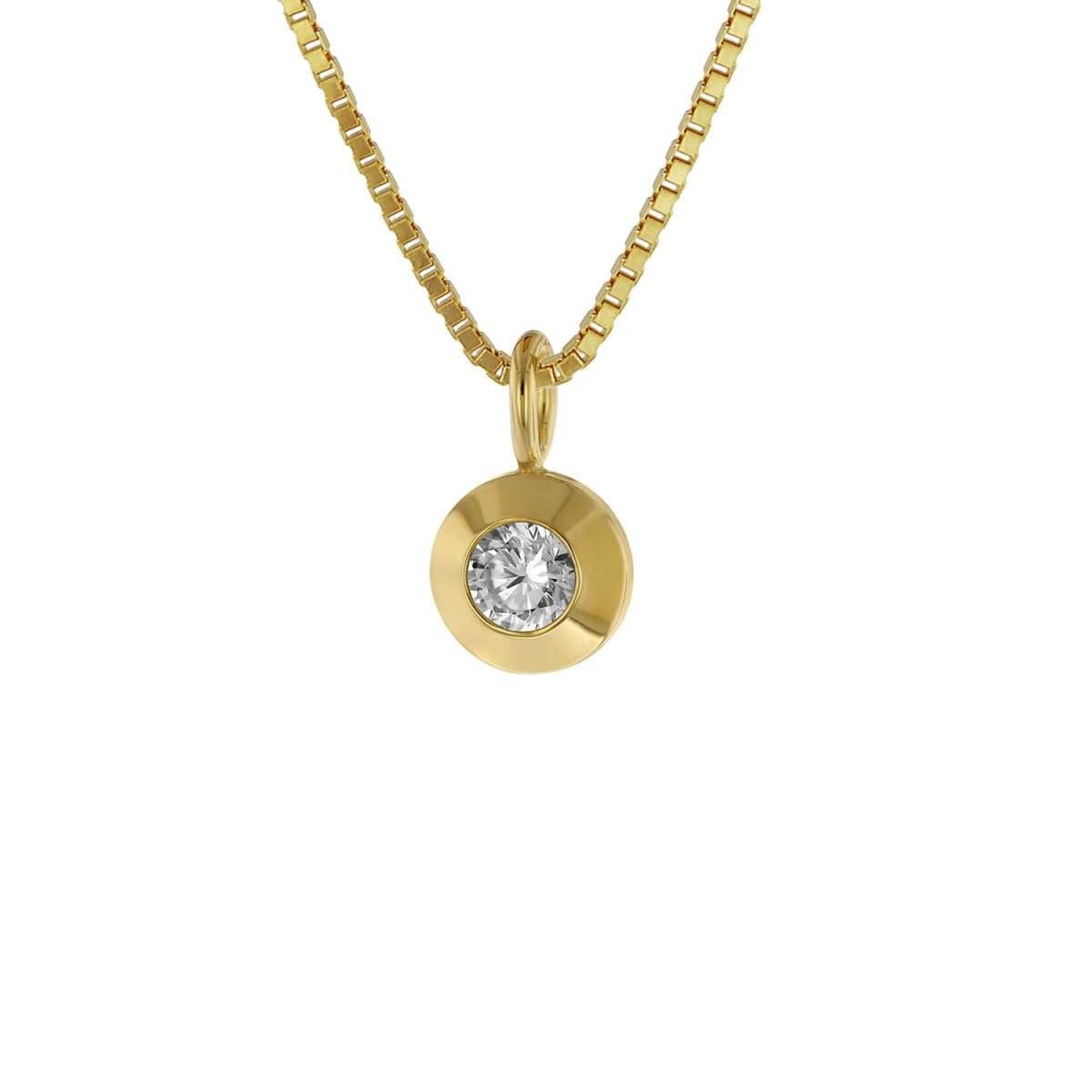 trendor Kette mit Anhänger 75042, Gold 333 mit Zirkonia an goldplattierter
