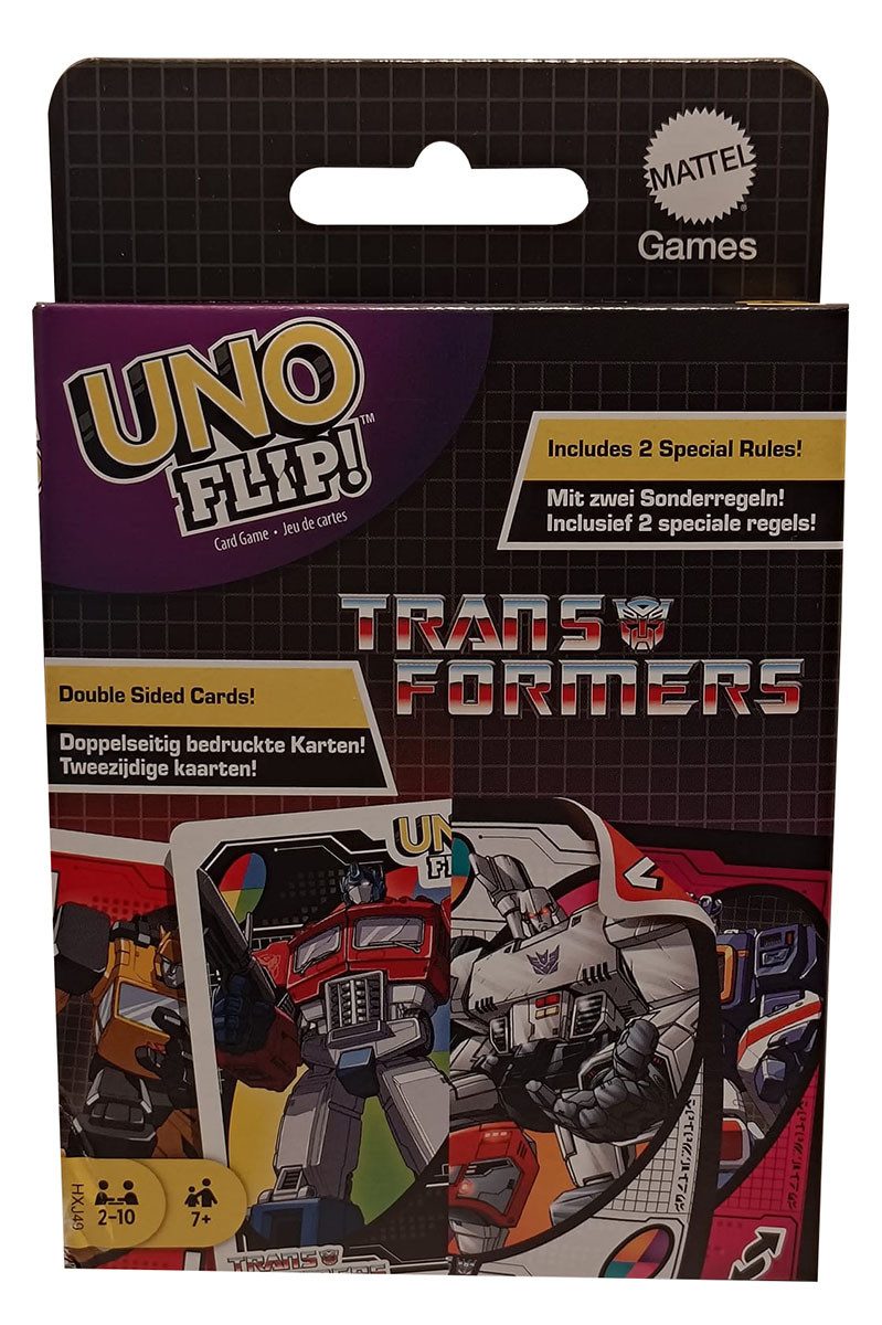 Mattel® Spiel UNO Flip Kartenspiel - Transformers - Spielkarten, 112 Karten
