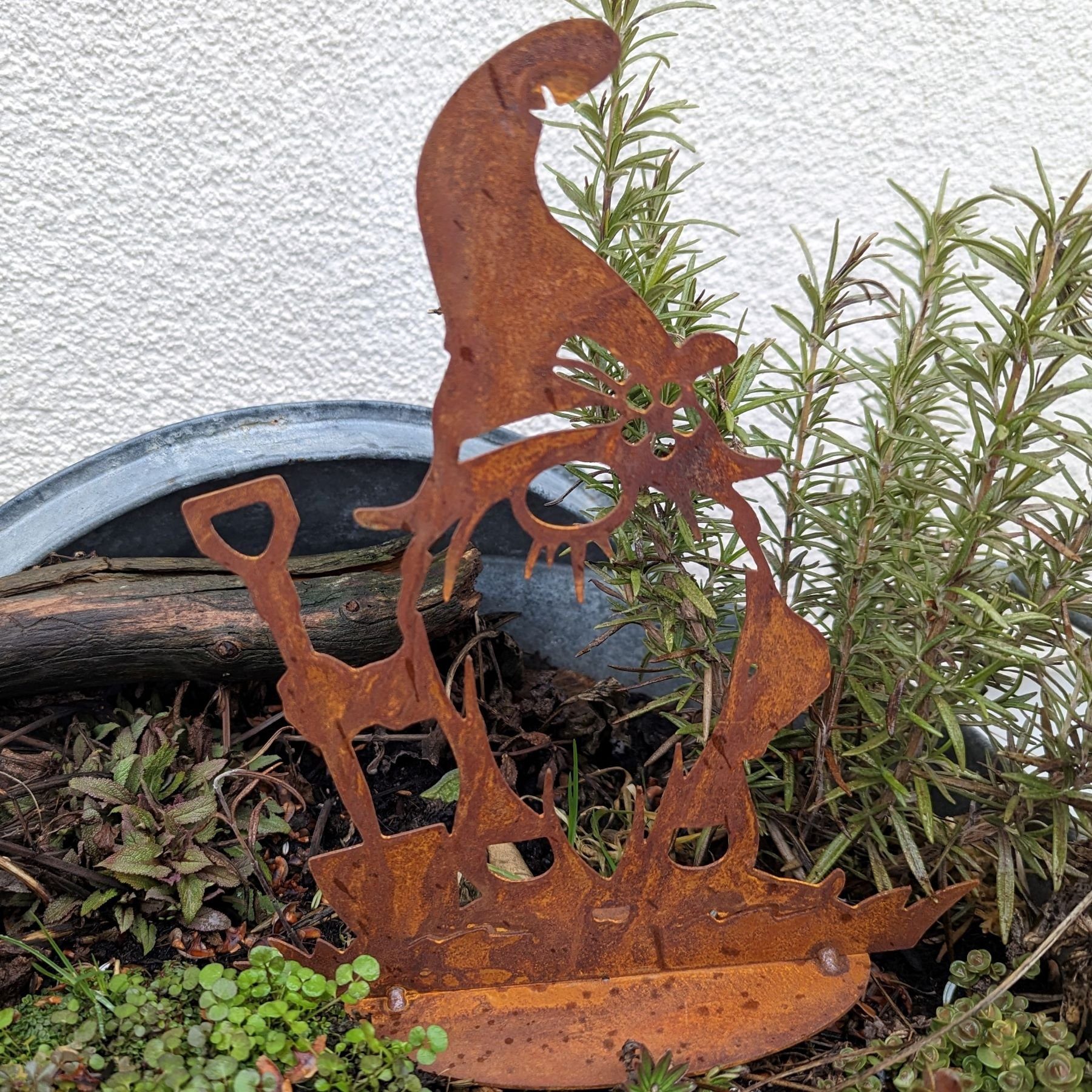 BADEKO Gartenfigur auf Egon Spaten Platte, mit Wichtel (0 St)
