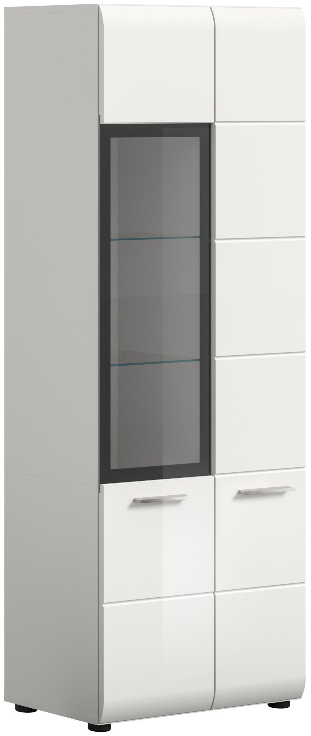xonox.home Vitrine in weiß hochglanz tiefzieh/weiß Nachbildung B/H/T: 60 x 160 x 34 cm