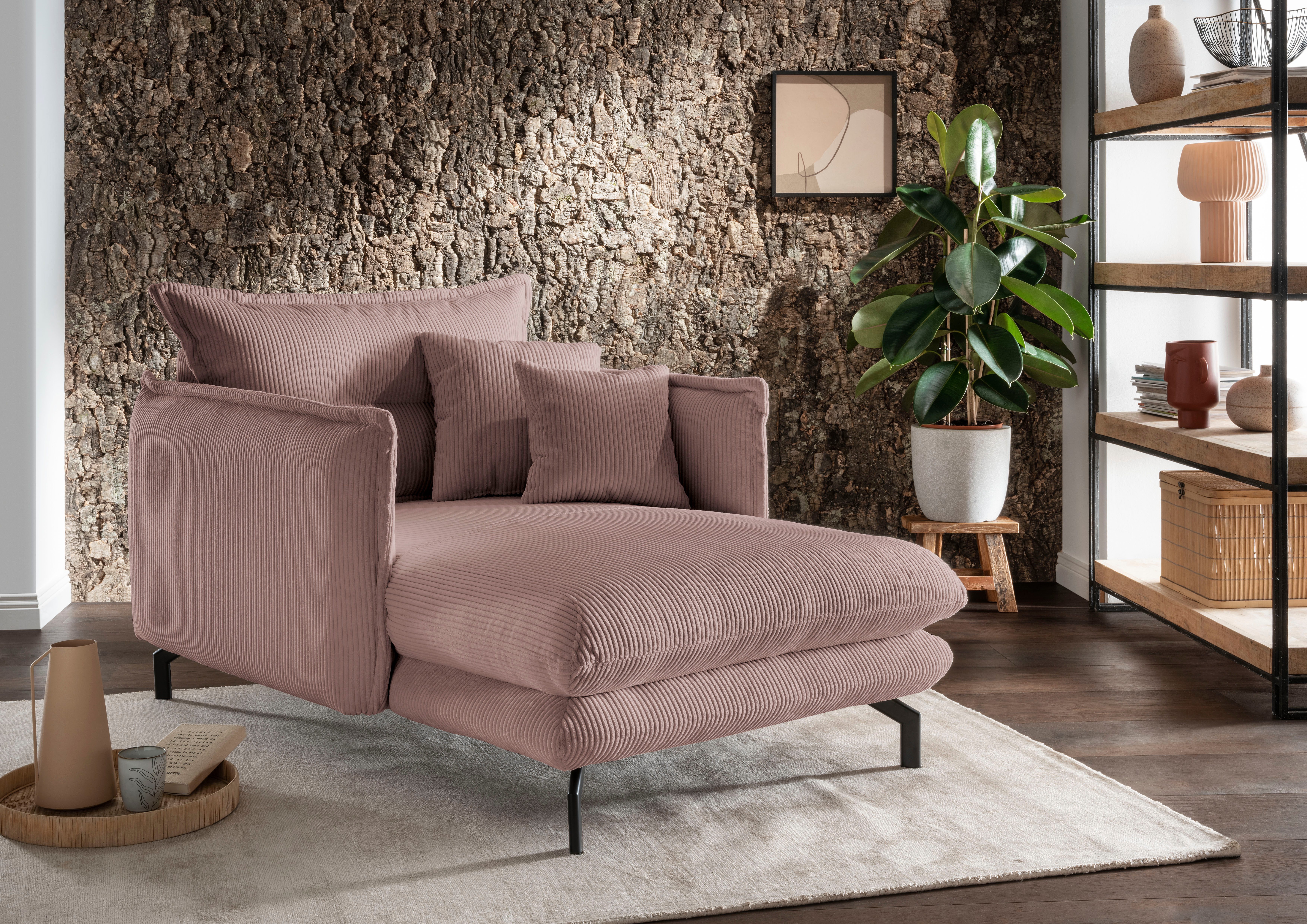 Home affaire Loveseat LAVA Mega Ohrenbacken Sessel, modern & elegant, aktuelle Kissenoptik