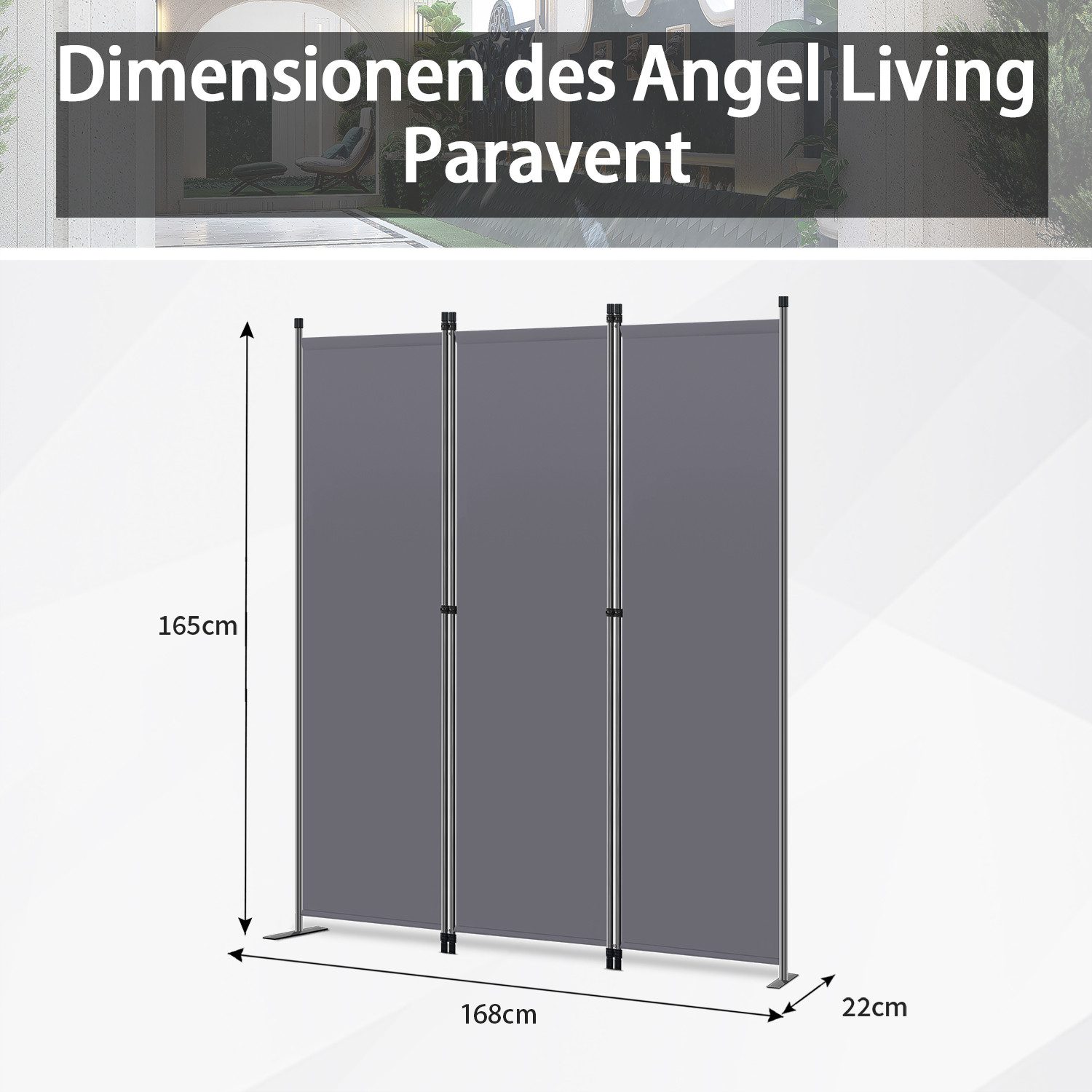 Angel Living Paravent KlappbarTrennwand Sichtschutz Faltbildschirm günstig online kaufen