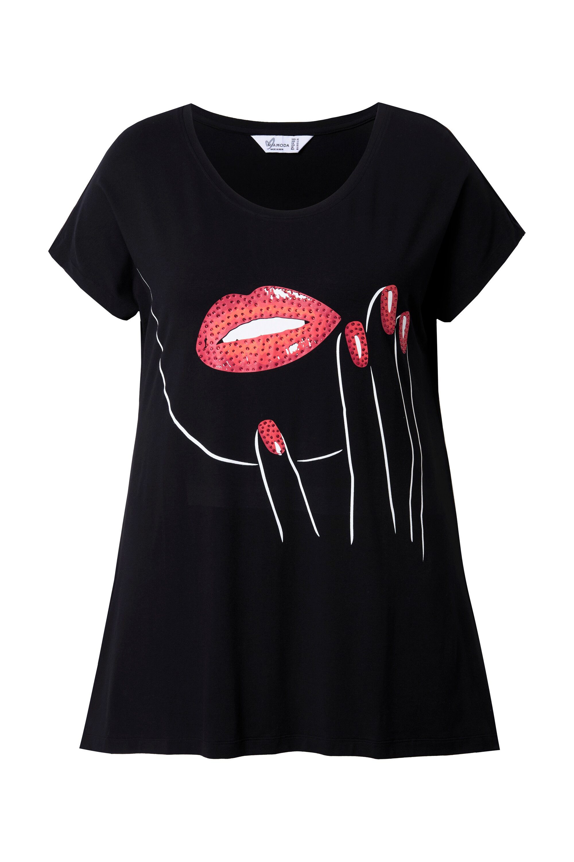 MIAMODA T-Shirt T-Shirt A-Linie Kussmund-Motiv günstig online kaufen