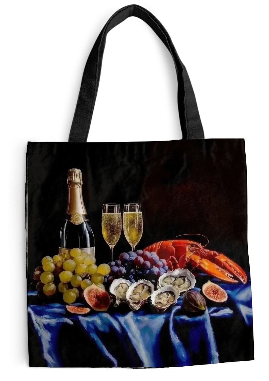 MuchoWow Shopper Champagner - Luxus - Austern, Handtasche, Damen und Herren, Schultertasche, Umhängetasche, Tote Bag
