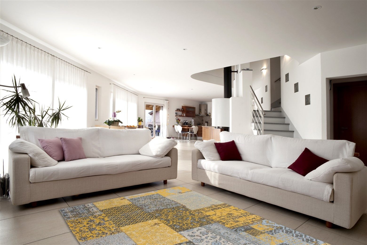 Kayoom Teppich in Gold, 100% Baumwolle - 170x120cm (LxB)