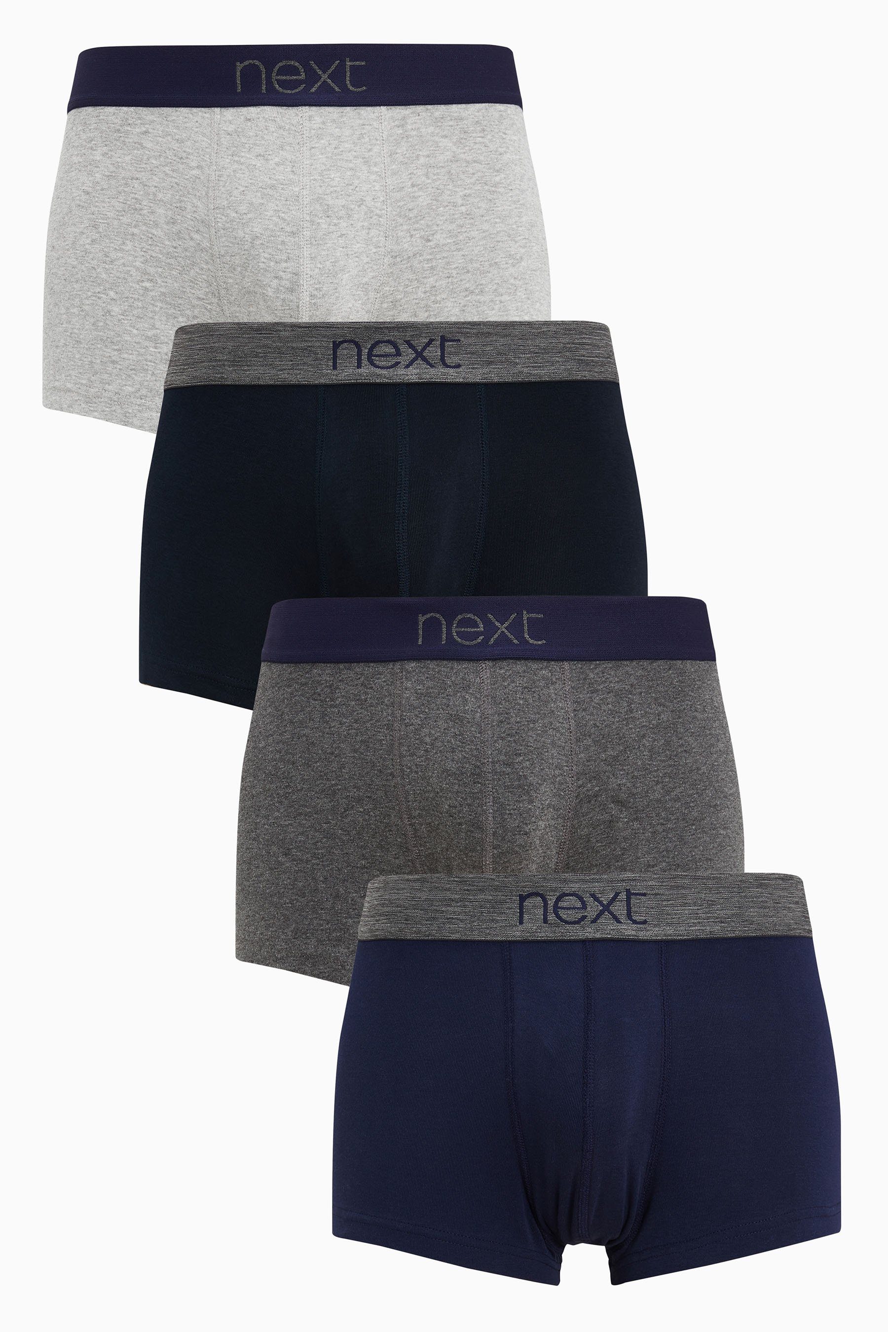 Next Hipster Hipster aus reiner Baumwolle, 4er-Pack (4-St) Grey/Navy