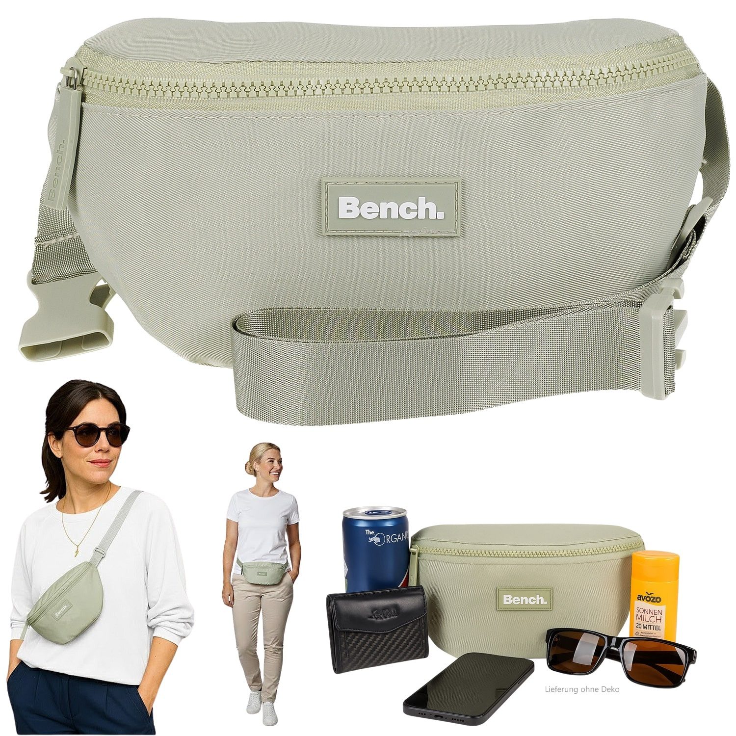 Bench. Bauchtasche Crossbag Hüfttasche Crossover Handtasche Tasche, Wimmerl klein Festivaltasche Handtasche Nova 64217 + Schlüsseletui