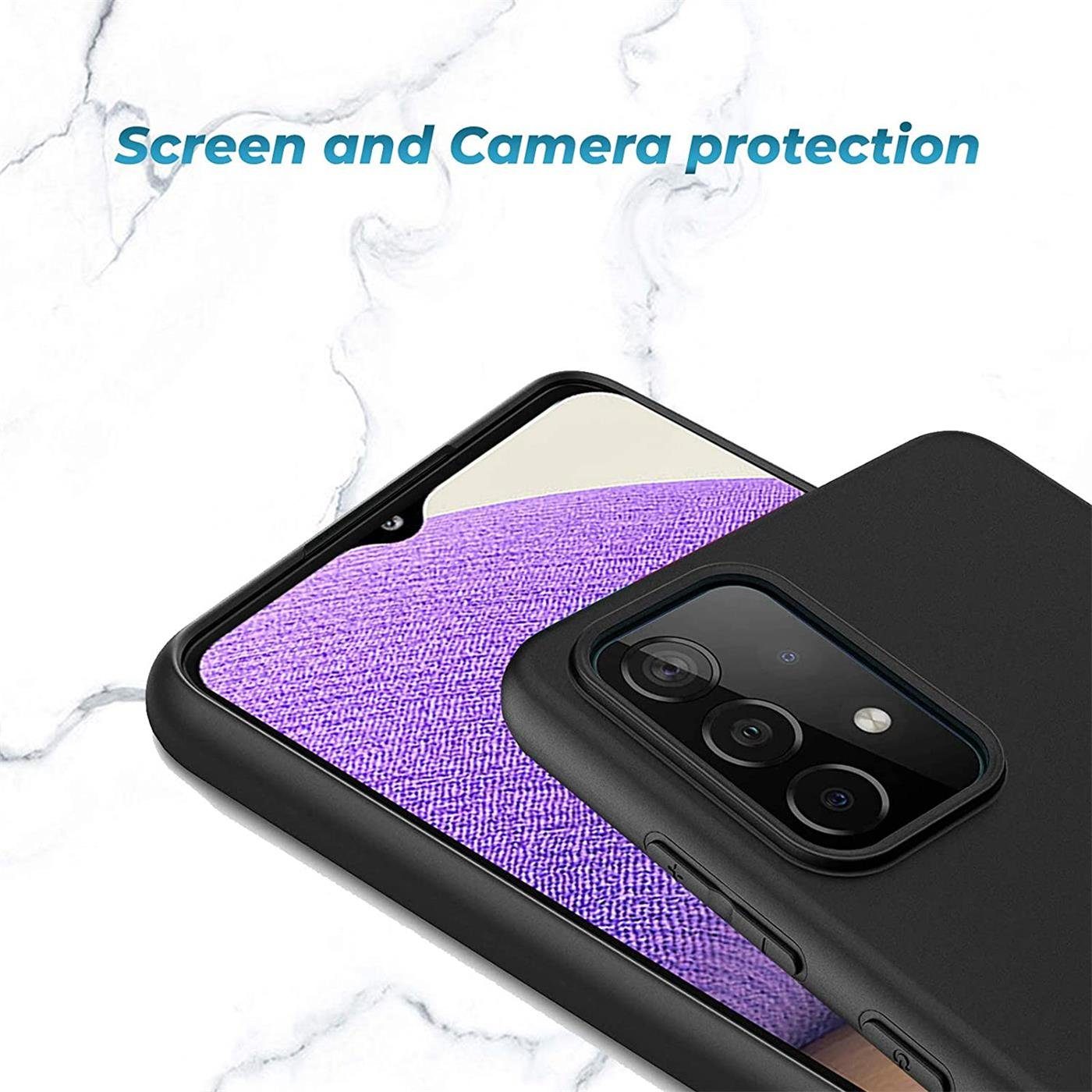 CoolGadget Handyhülle Black Series Handy Hülle für Samsung Galaxy A32 5G 6,5 Zoll, Edle Silikon Schlicht Robust Schutzhülle für Samsung A32 5G Hülle