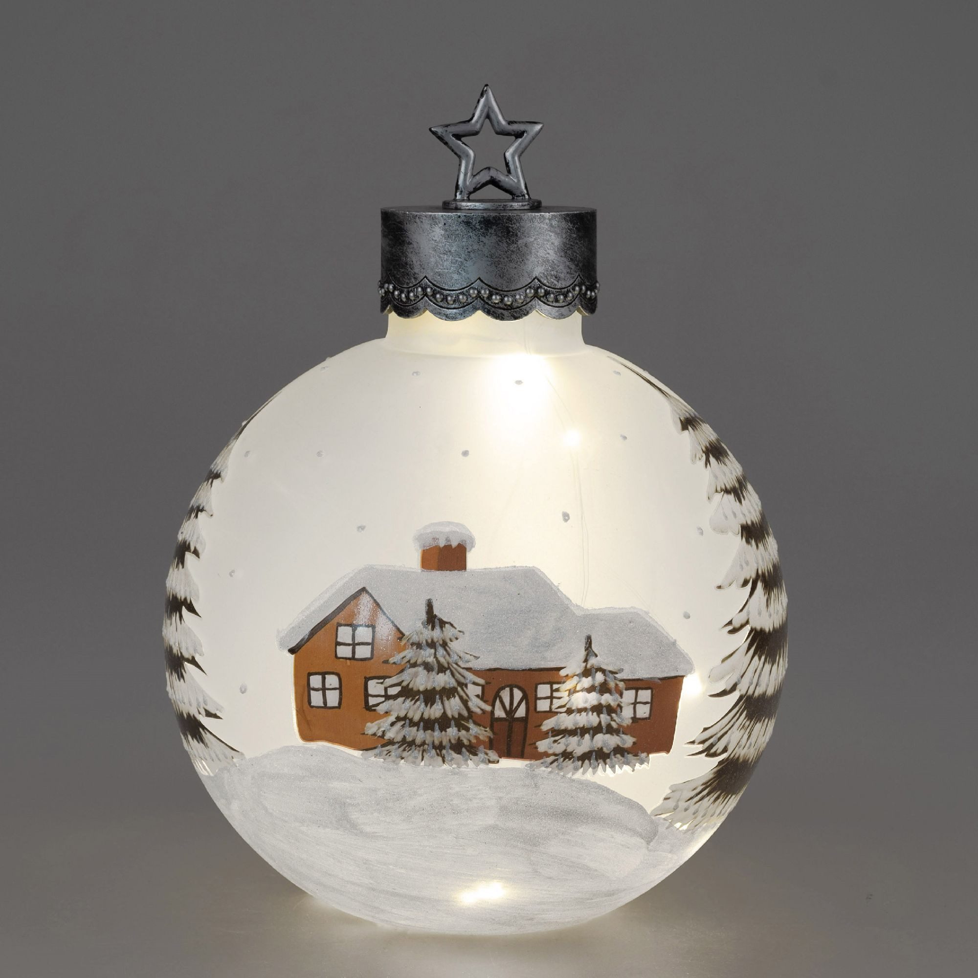formano Skulptur Winterlandschaft, mit Timerfunktion, Weiß, Winterlandschaft, H: 29cm