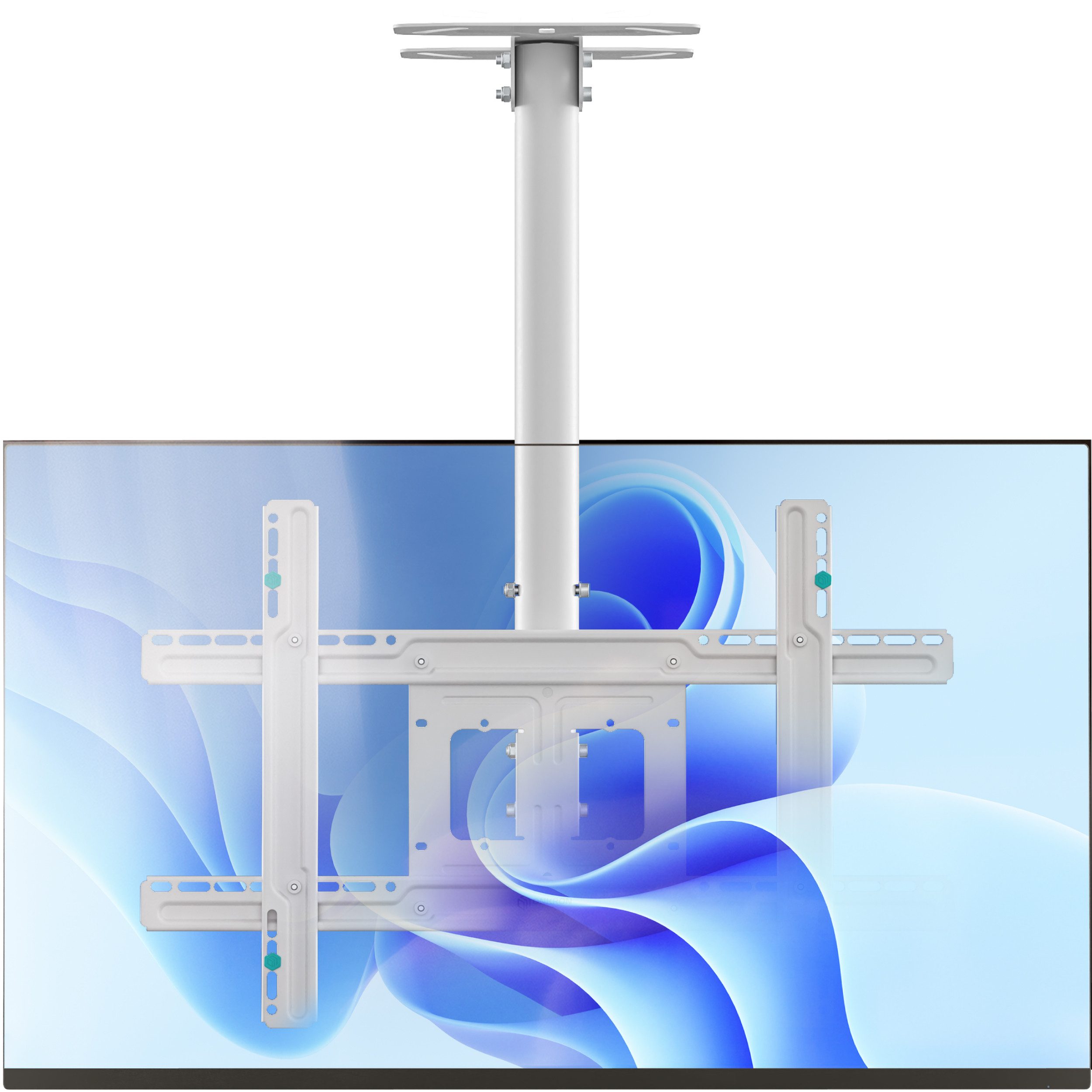 ONKRON TV-Deckenhalterung 32-80 Zoll, bis 68 kg, VESA 100x100-600x400, N1L-W, (bis 80,00 Zoll, schwenkbar, neigbar, höhenverstellbar, Kabelmanagement)