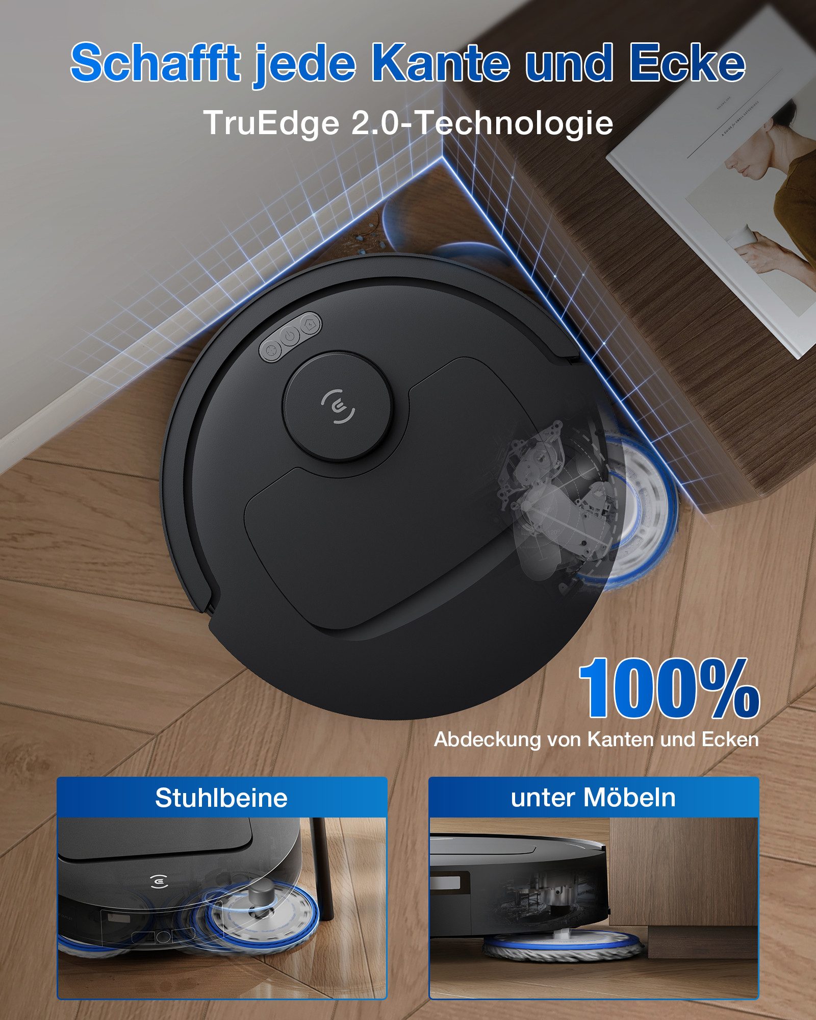 ECOVACS Saugroboter mit Wischfunktion, DEEBOT T30C Gen2, mit Beutel