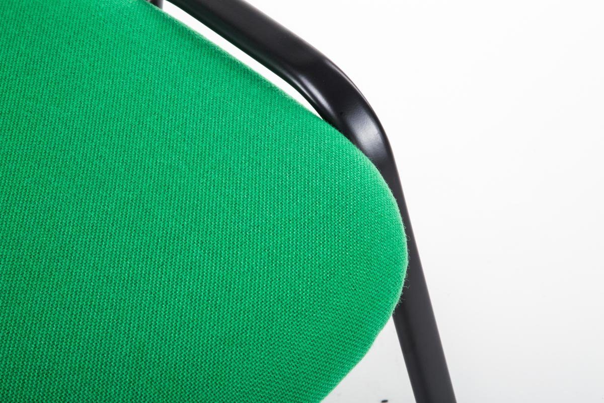 TPFLiving Besucherstuhl Keen mit hochwertiger Gestell: grün Polsterung - Warteraumstuhl Metall (Besprechungsstuhl schwarz - Messestuhl), Stoff - Konferenzstuhl Sitzfläche: 