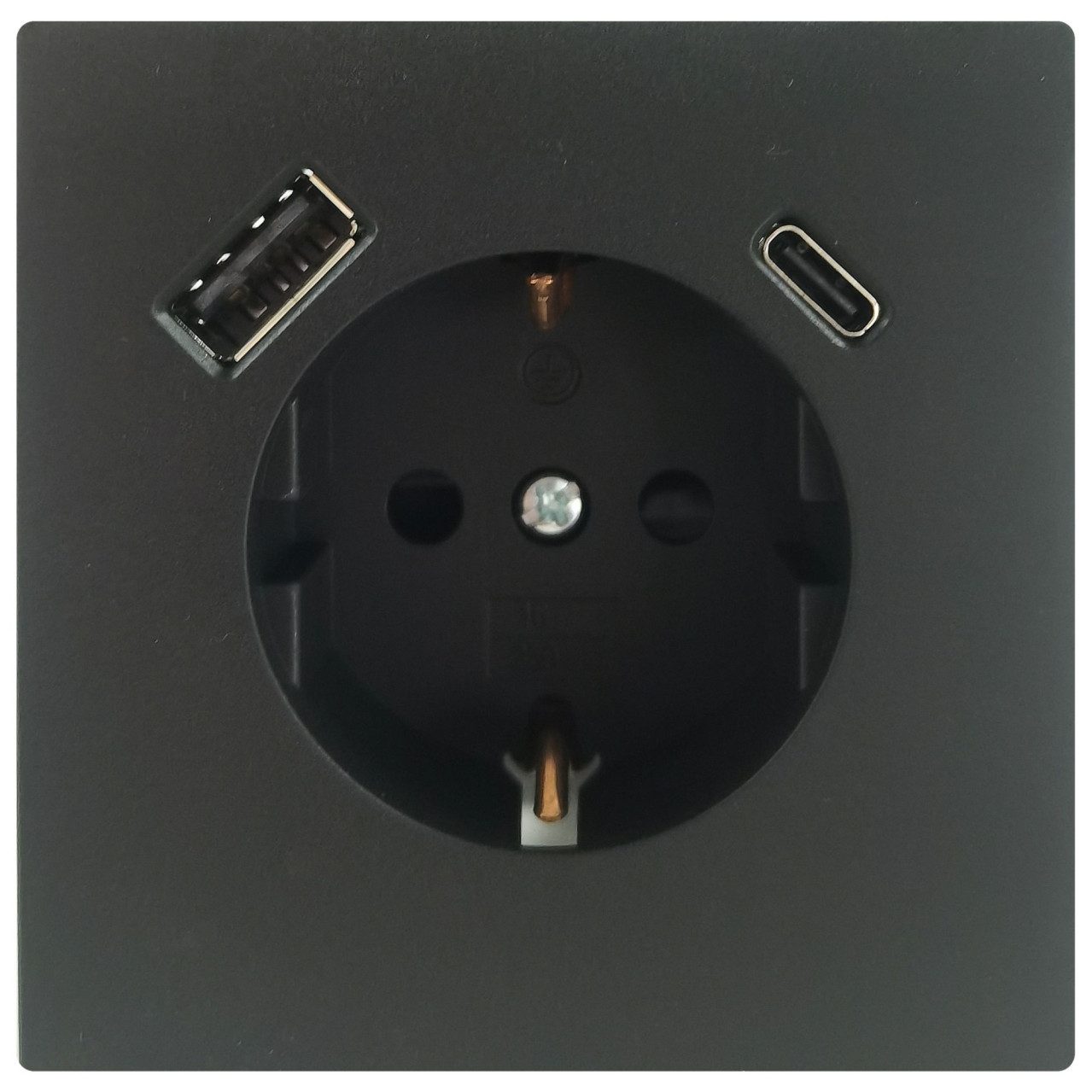Lichtschalter Unitec Steckdose mit USB A & C SaoPaulo anthrazit