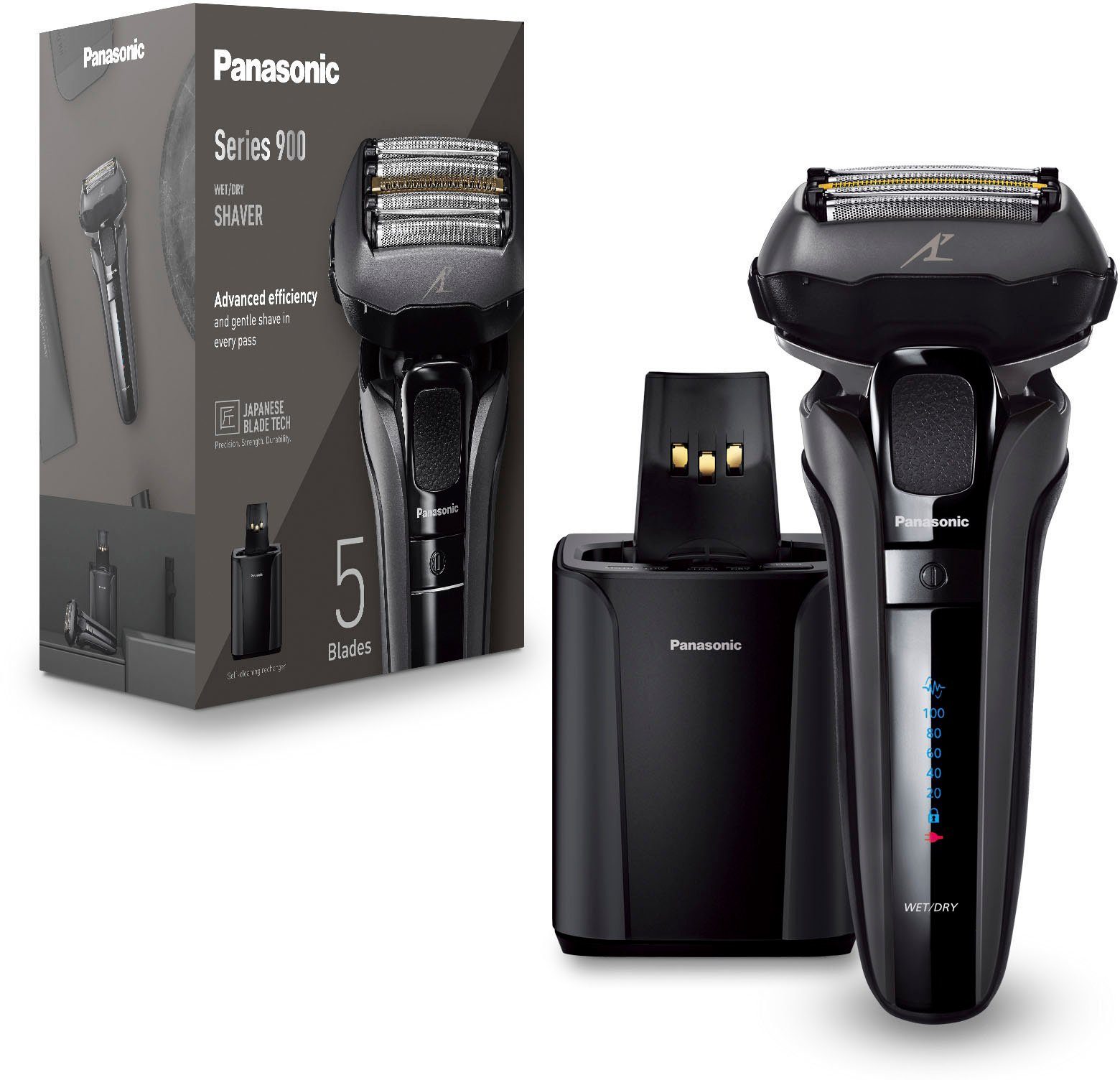 Panasonic Reinigungsstation, Premium 900 Elektrorasierer Series Langhaartrimmer Rasierer ES-LV9U,