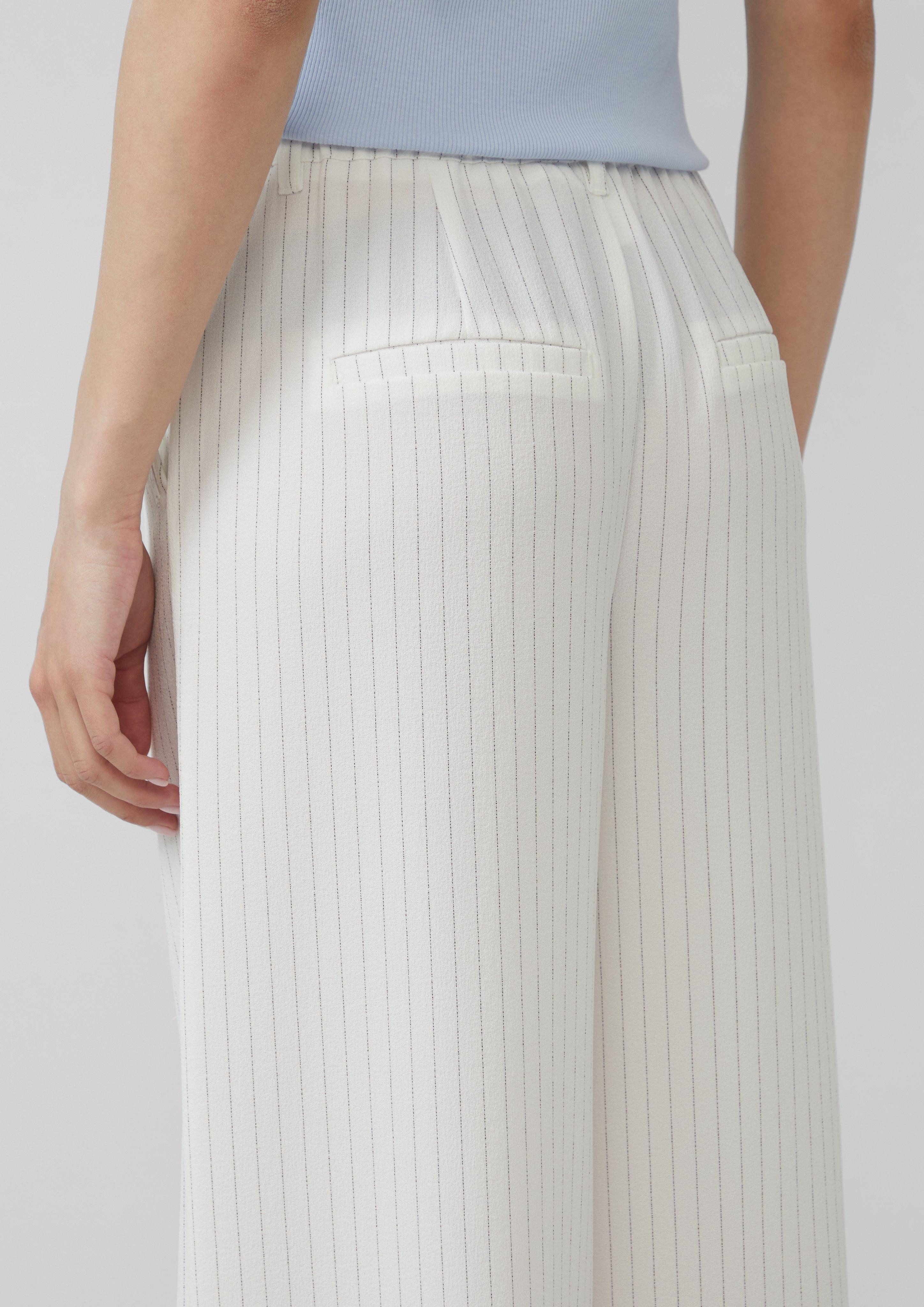 QS Stoffhose Nadelstreifen-Hose mit weitem Bein günstig online kaufen