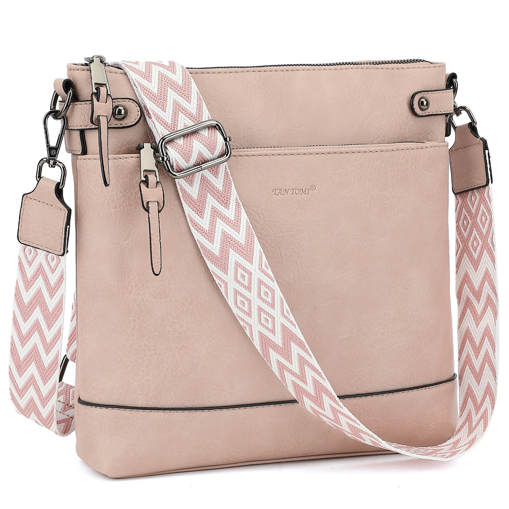 TAN.TOMI Schultertasche Mittel Damen Umhängetasche Crossbody Bag Leicht Tasche Bag, Mit Verstellbar Abnehmbar Breiter Gurt Pendeln Reise Campus