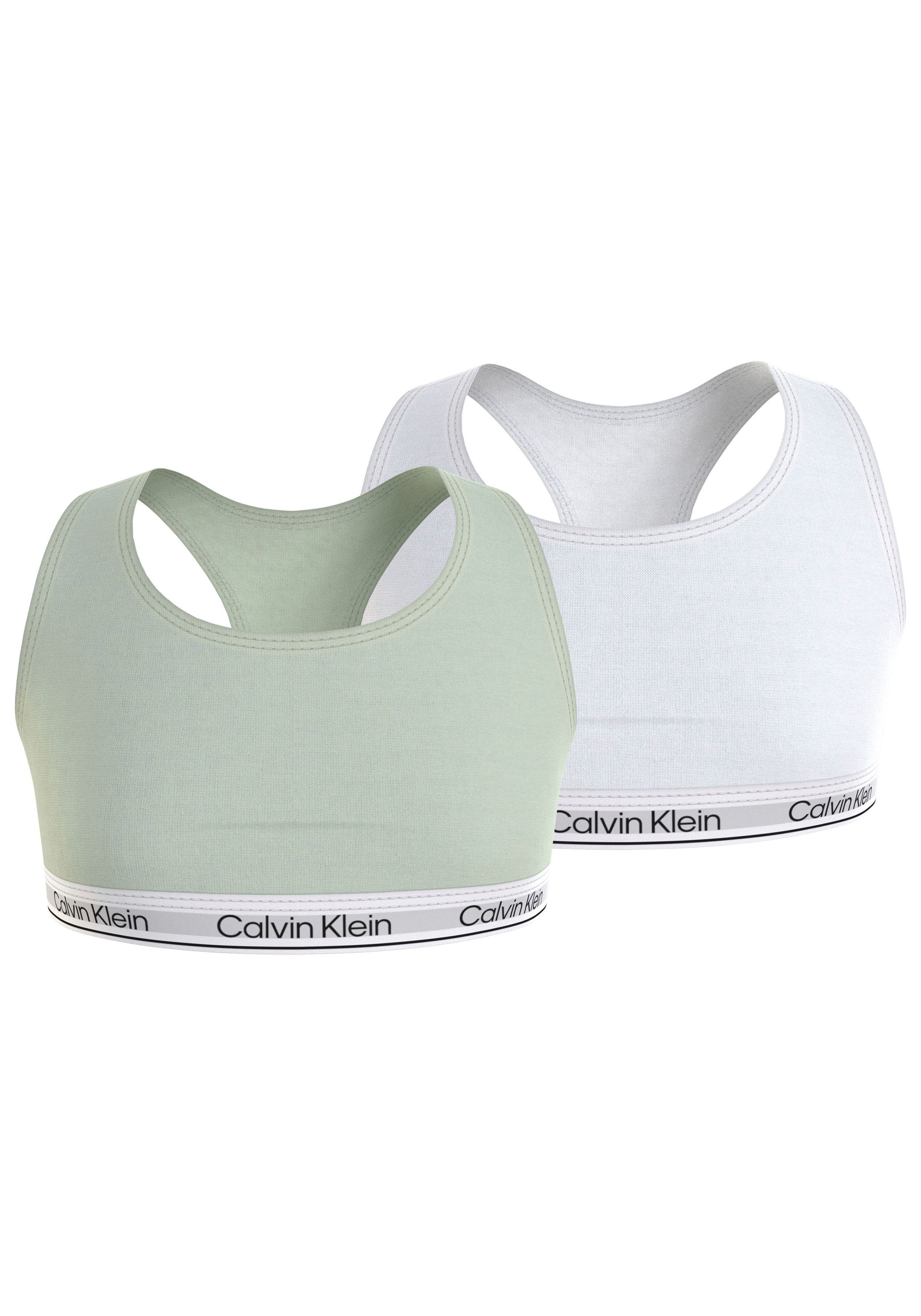 Calvin Klein Underwear Bralette 2PK (Packung, 2er-Pack) Dustylime/Pvhwhite angesagten in Farben BRALETTE