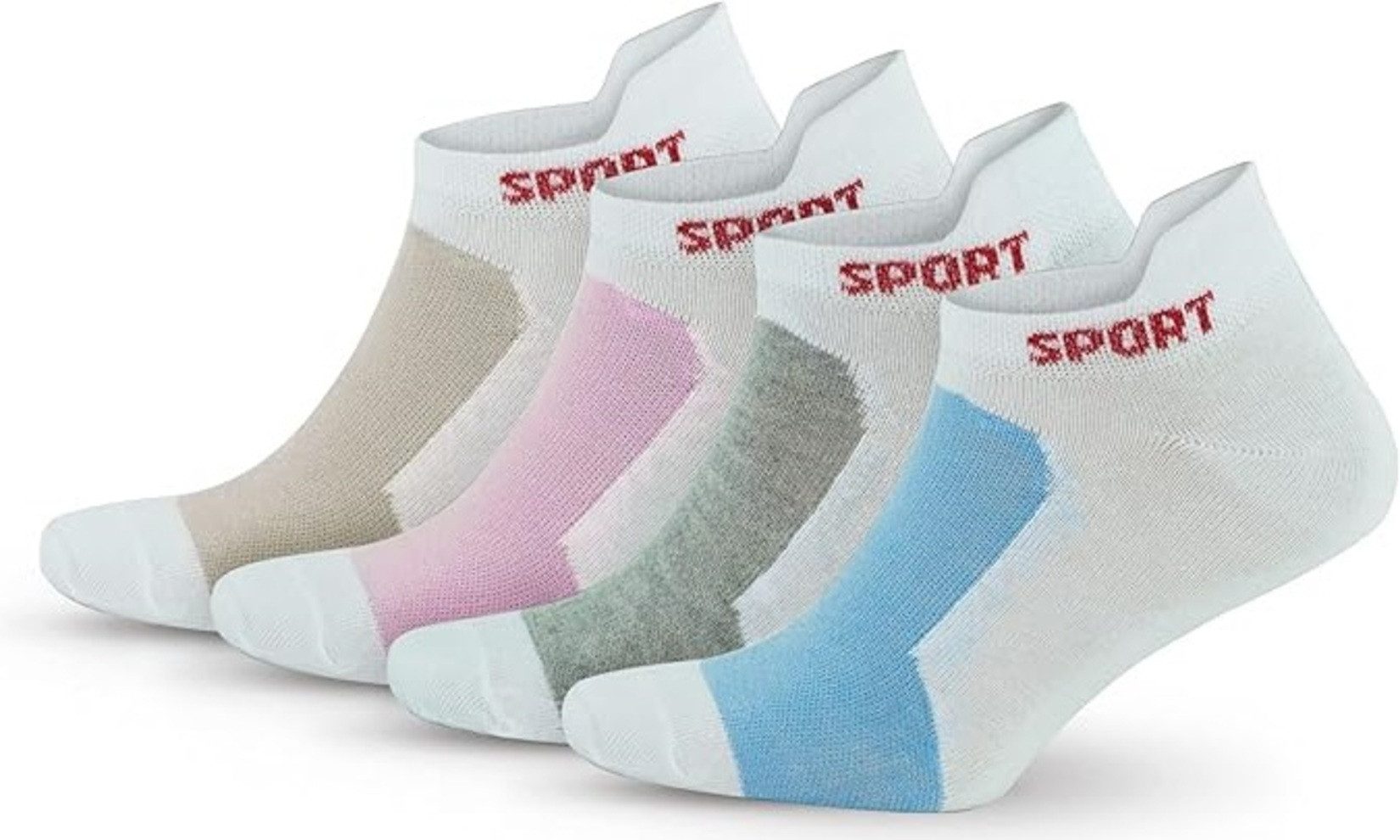 Sportsocken Sneaker Socken Atmungsaktiv Sport Luftige Laufsocken 4Paar