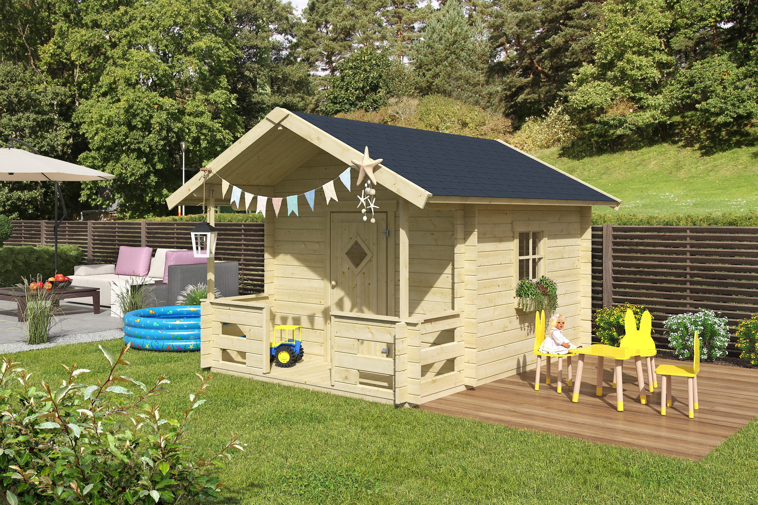 Nordic Holz Spielhaus LIDO, BxTxH: 270x330x211 cm