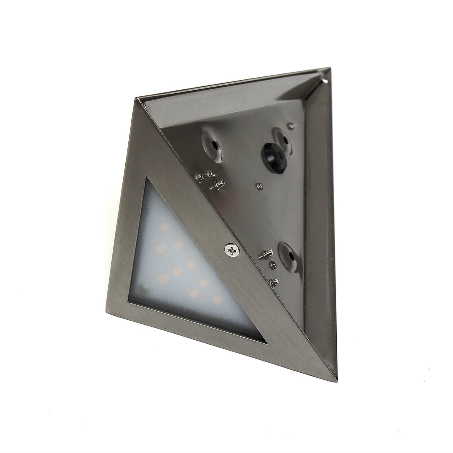 Licht-Erlebnisse Außen-Wandleuchte HARMS, Warmweiß, Edelstahl AußeWandlampe LED LED Lampe rostfrei Dreieck fest IP44 integriert