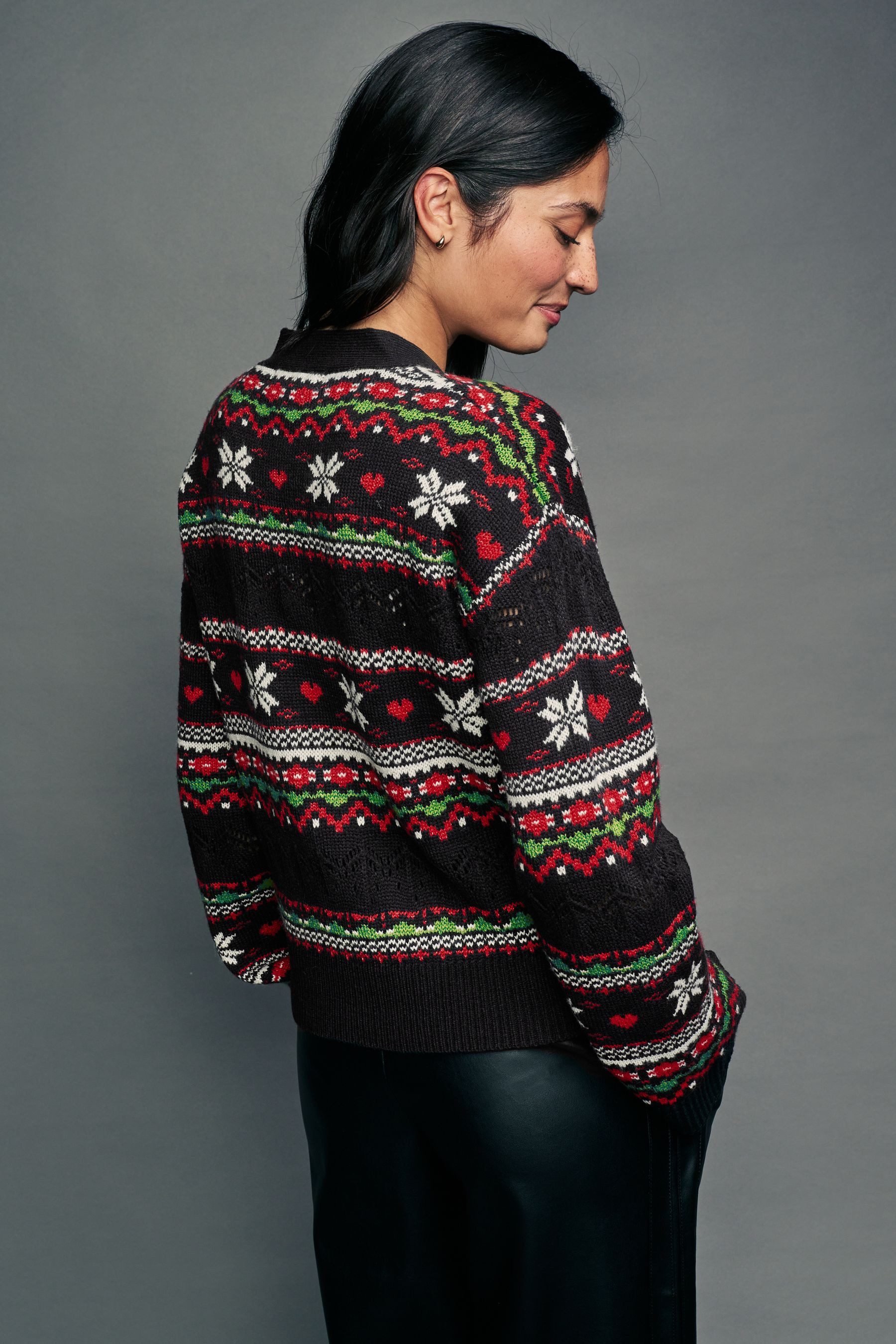 Next Strickjacke Weihnachtsstrickjacke zum Knöpfen (1-tlg) günstig online kaufen