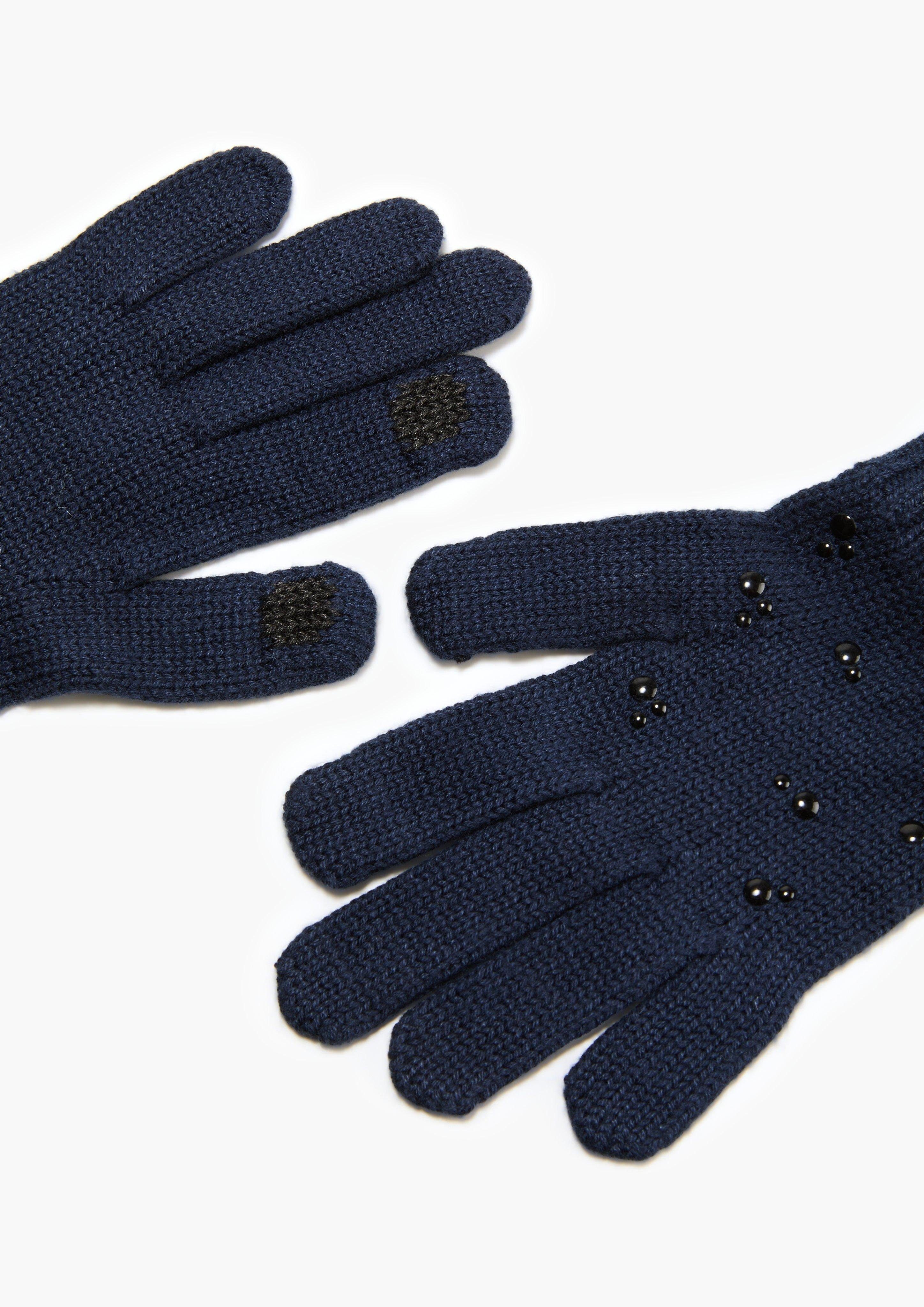 s.Oliver Strickhandschuhe Handschuhe aus navy Rippbündchen Modalmix