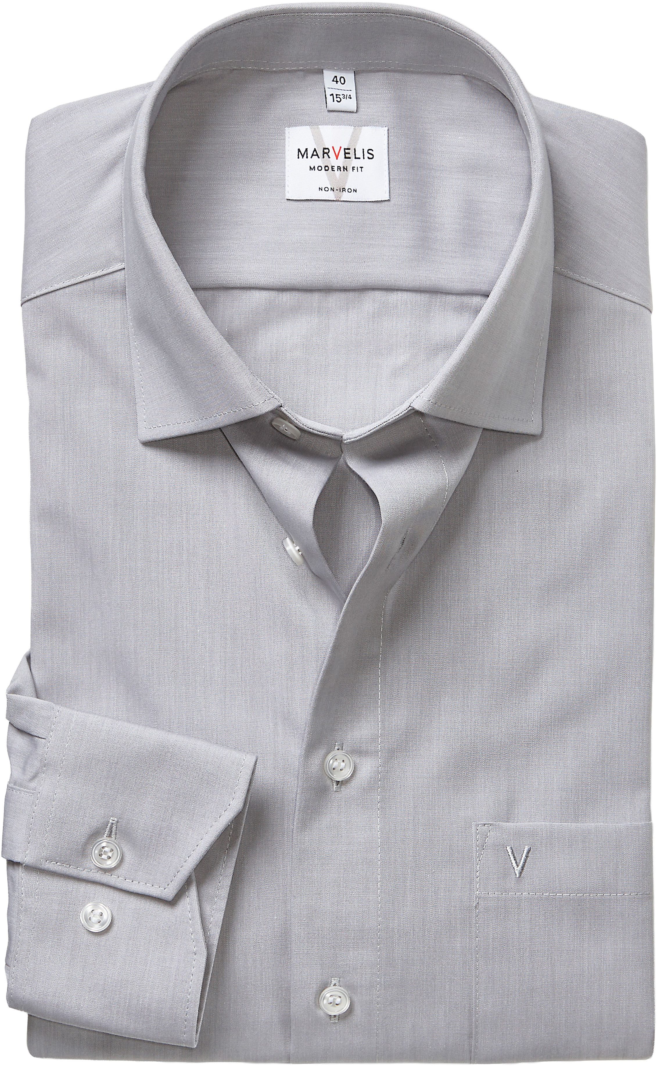 MARVELIS Langarmhemd Businesshemd, Basic, New-Kentkragen, leicht tailliert günstig online kaufen