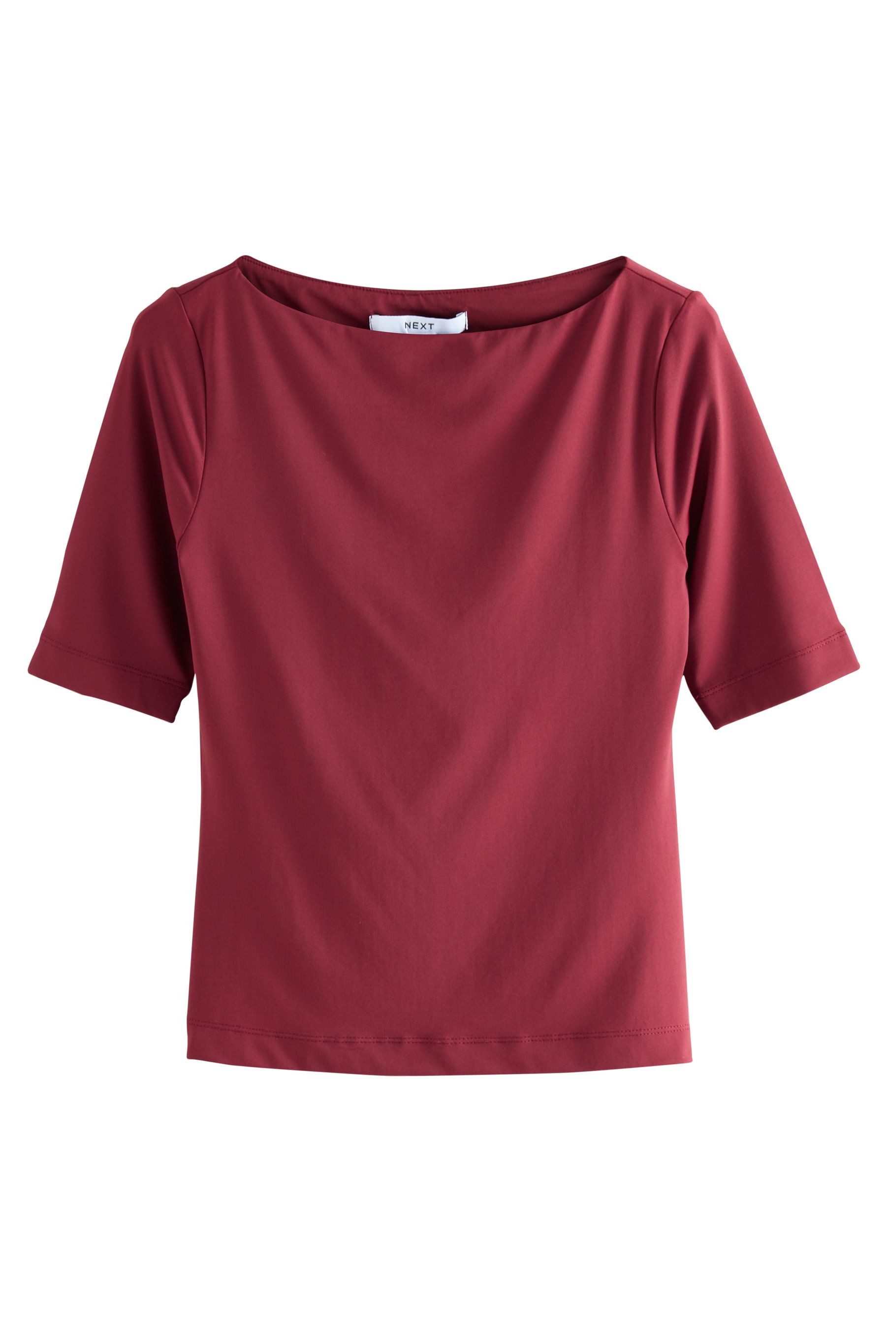 T-Shirt Shirt mit halblangen Ärmeln und U-Boot-Ausschnitt