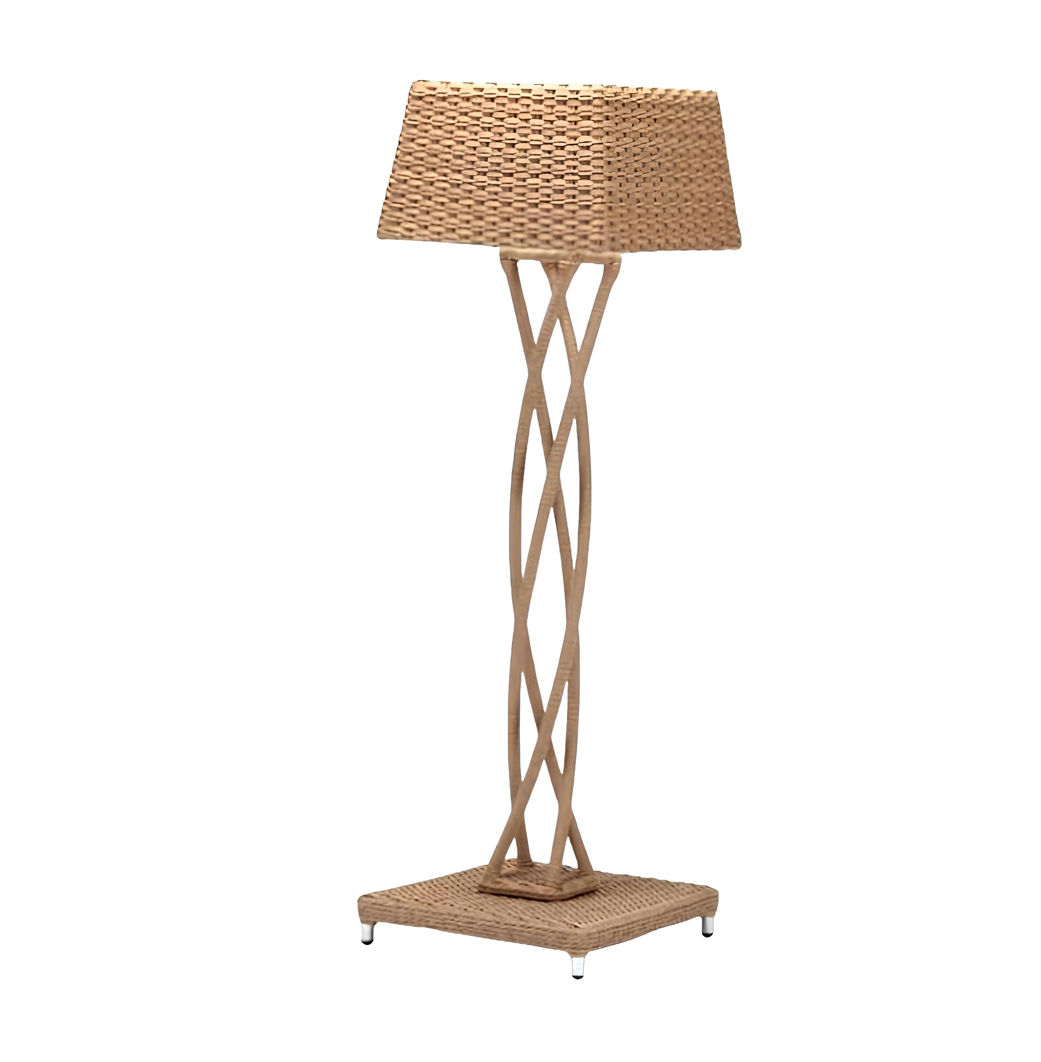 Xlmoebel Stehlampe Beige Rattan Stehleuchte mit elegantem Design, Hergestellt in Europa