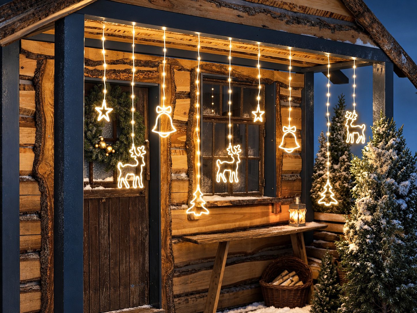 Weltbild LED-Leuchte LED Lichtervorhang 200 x 150 cm Weihnachtsdeko Fensterbeleuchtung, Lichterkette Festtagsbeleuchtung Fensterdekoration Beleuchtung