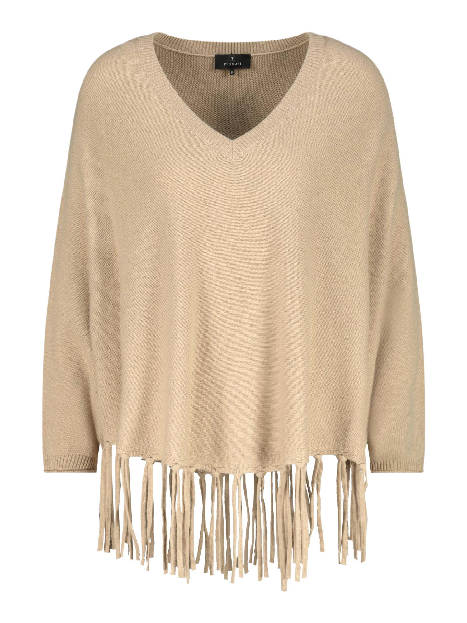 Monari Strickpullover natur,Freizeit,Polyamid,Unifarben,V-Ausschnitt,3/4 Arm,Regular Fit
