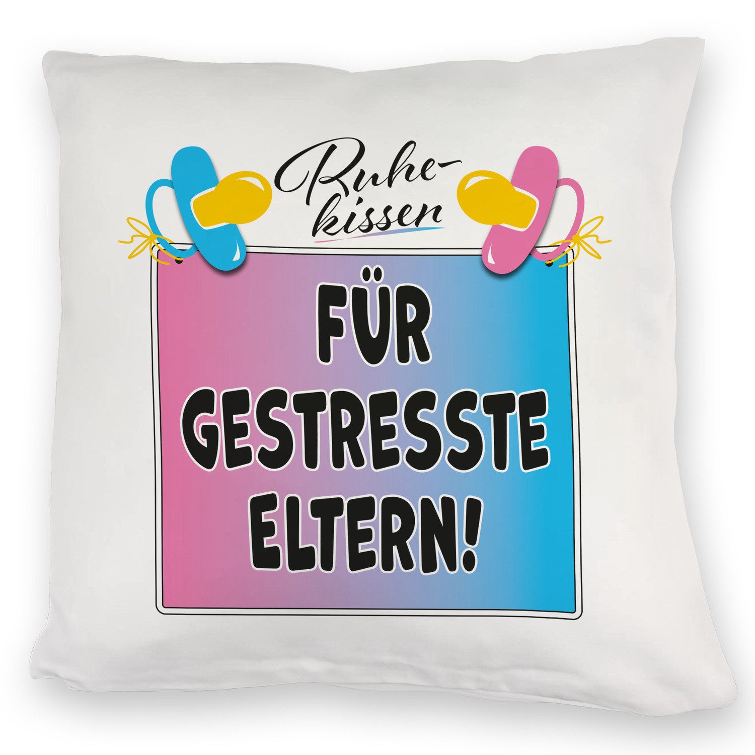 speecheese Dekokissen Schnuller Kuschelkissen mit Spruch RuheKuschelkissen für gestresste