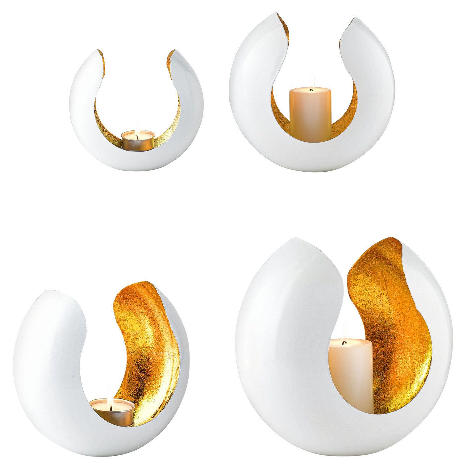Teelichthalter 2er Set Deko Aesthetic Teelichthalter Kerzenhalter Kumas Weiss