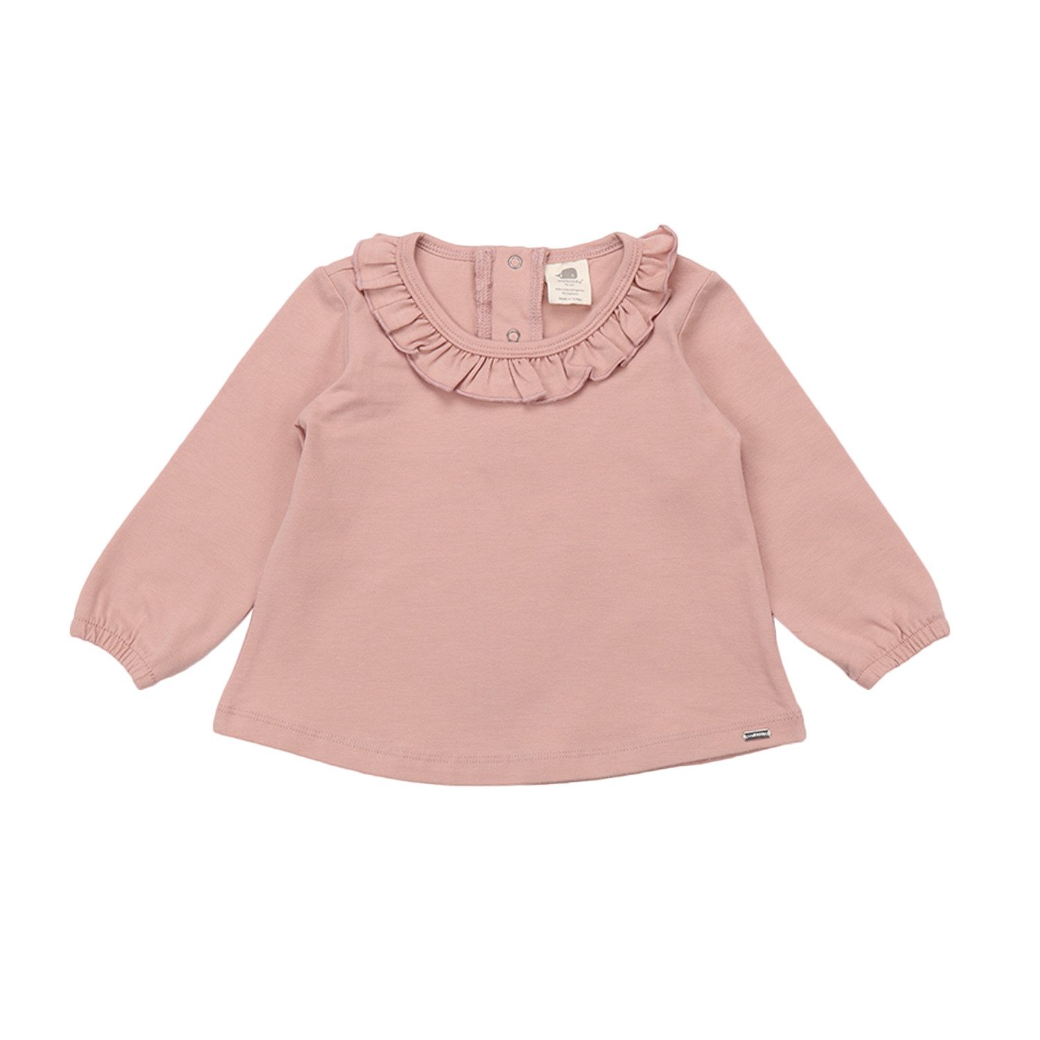 Blusenshirt Rüschenbluse in Rosa aus Bio-Baumwolle