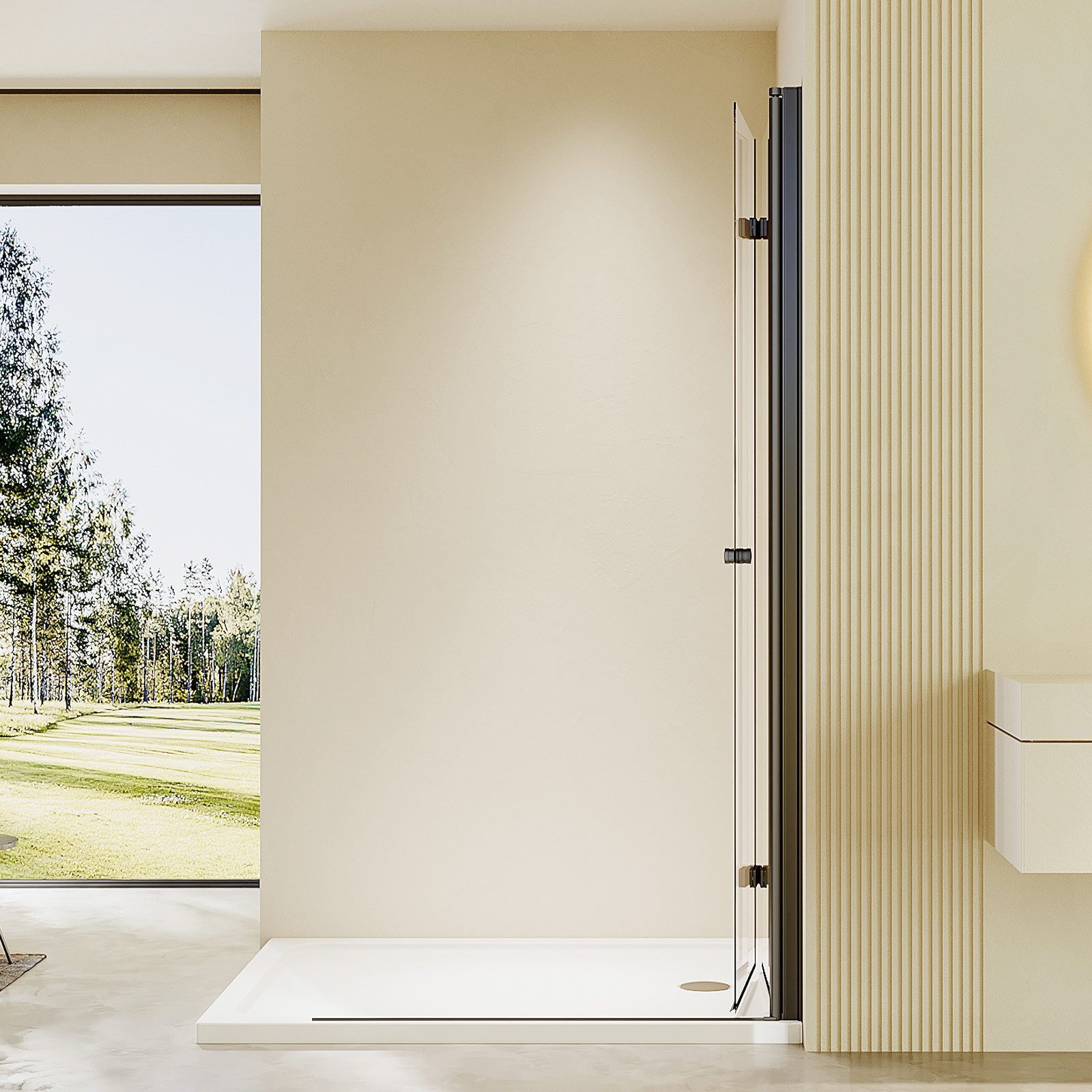 AmuseVera Walk-in-Dusche Duschwand Duschabtrennung Glaswand Faltwand günstig online kaufen