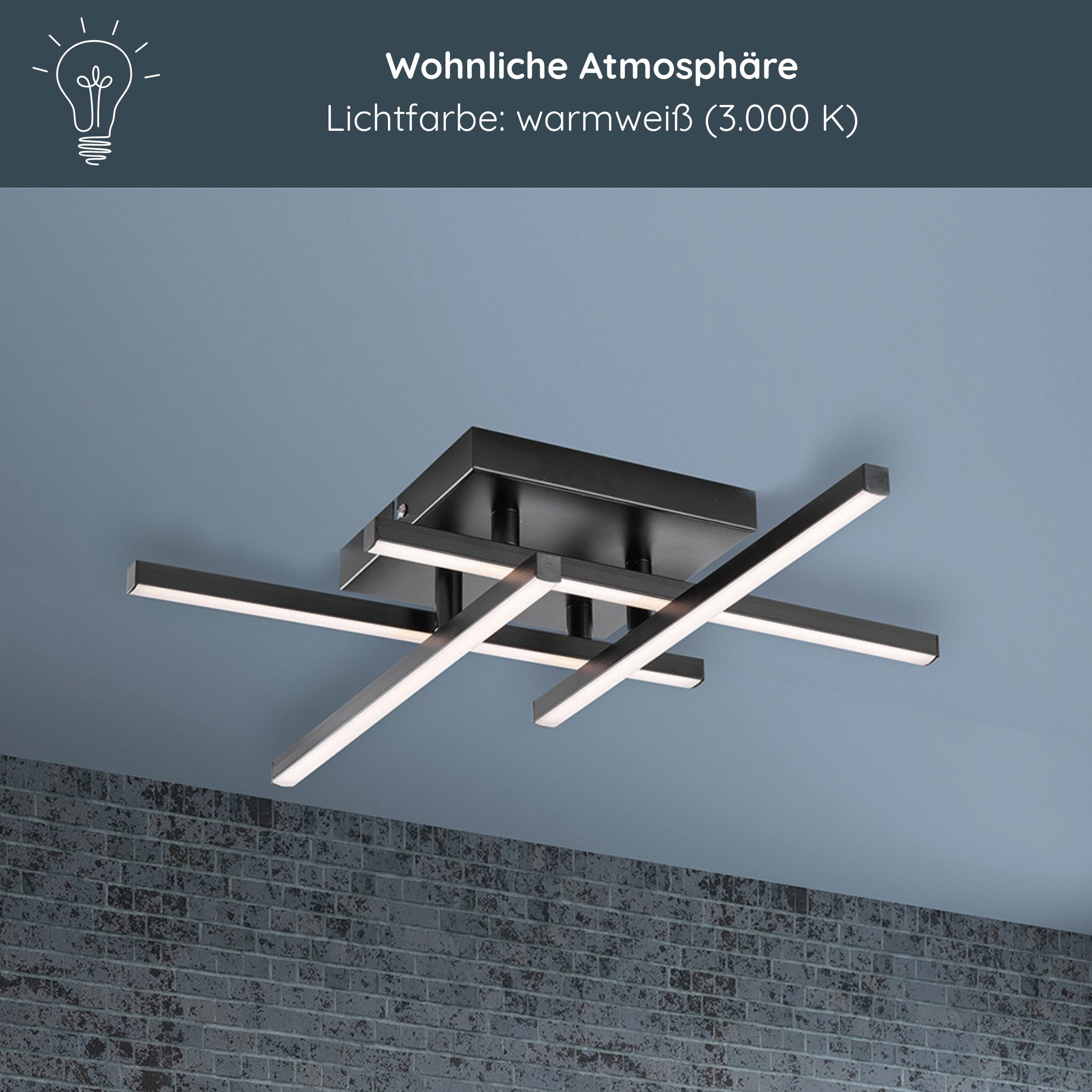 MeLiTec LED Deckenleuchte D121, warmweiß, nickel matt, aus Metall, verstell günstig online kaufen