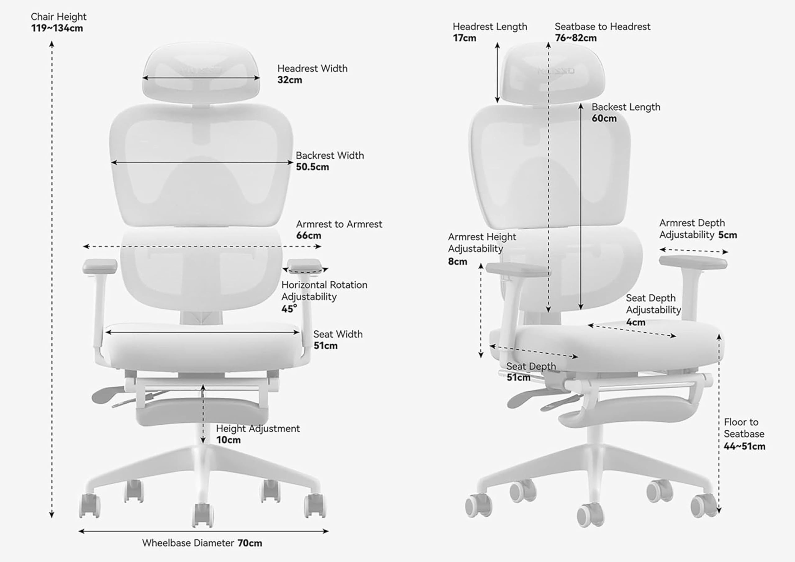 Musso Bürostuhl Ergonomischer Computerstuhl, Schreibtischstuhl, Gaming-Stuhl (1 St), Lendenstütze, 3D-Armlehnen, Kopf- & Fußstütze