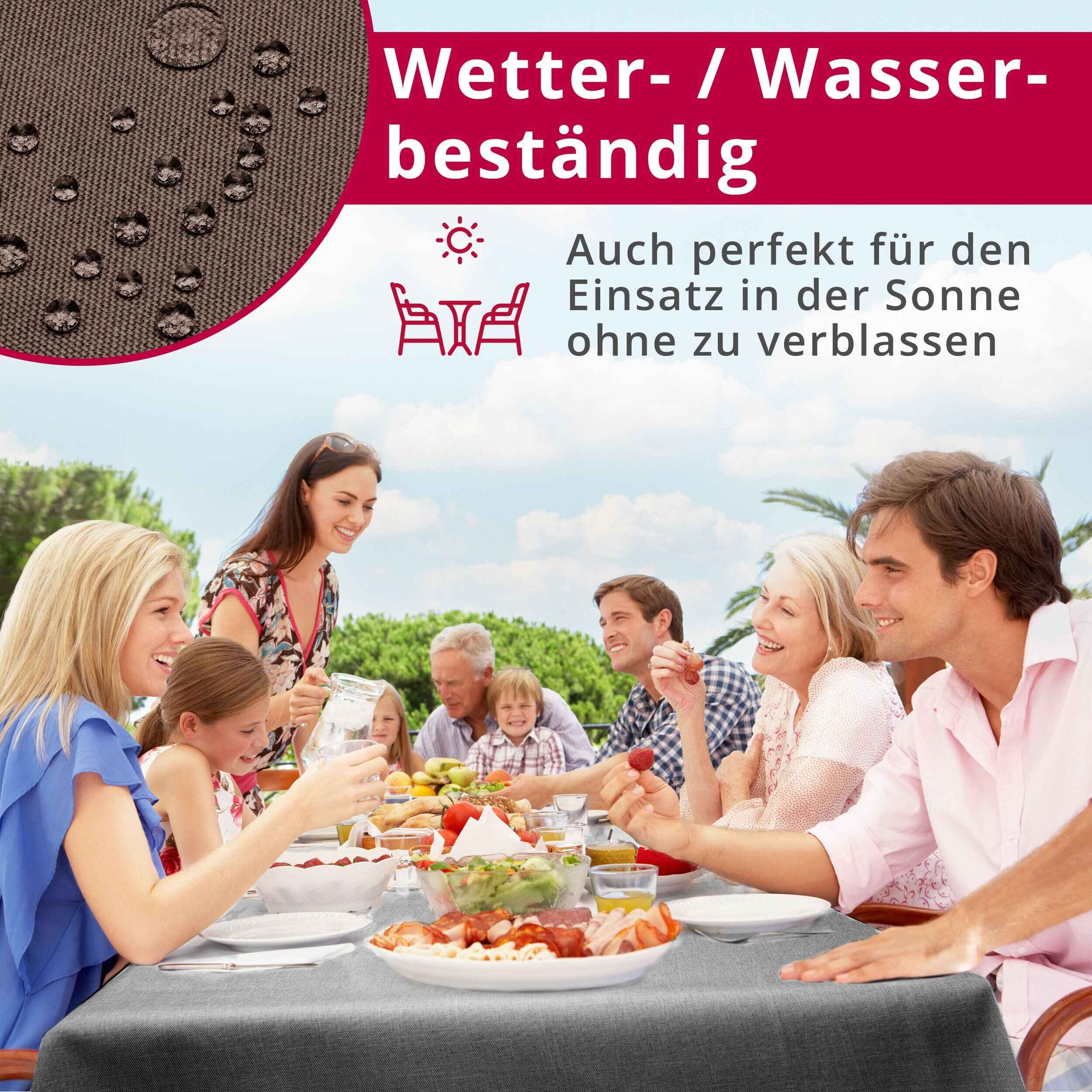 DecoHomeTextil Heimtextilmanufaktur Tischdecke Leinen Optik Tischdecke Tischtuch Abwaschbar Wasserabweisend – Bild 5 von 5
