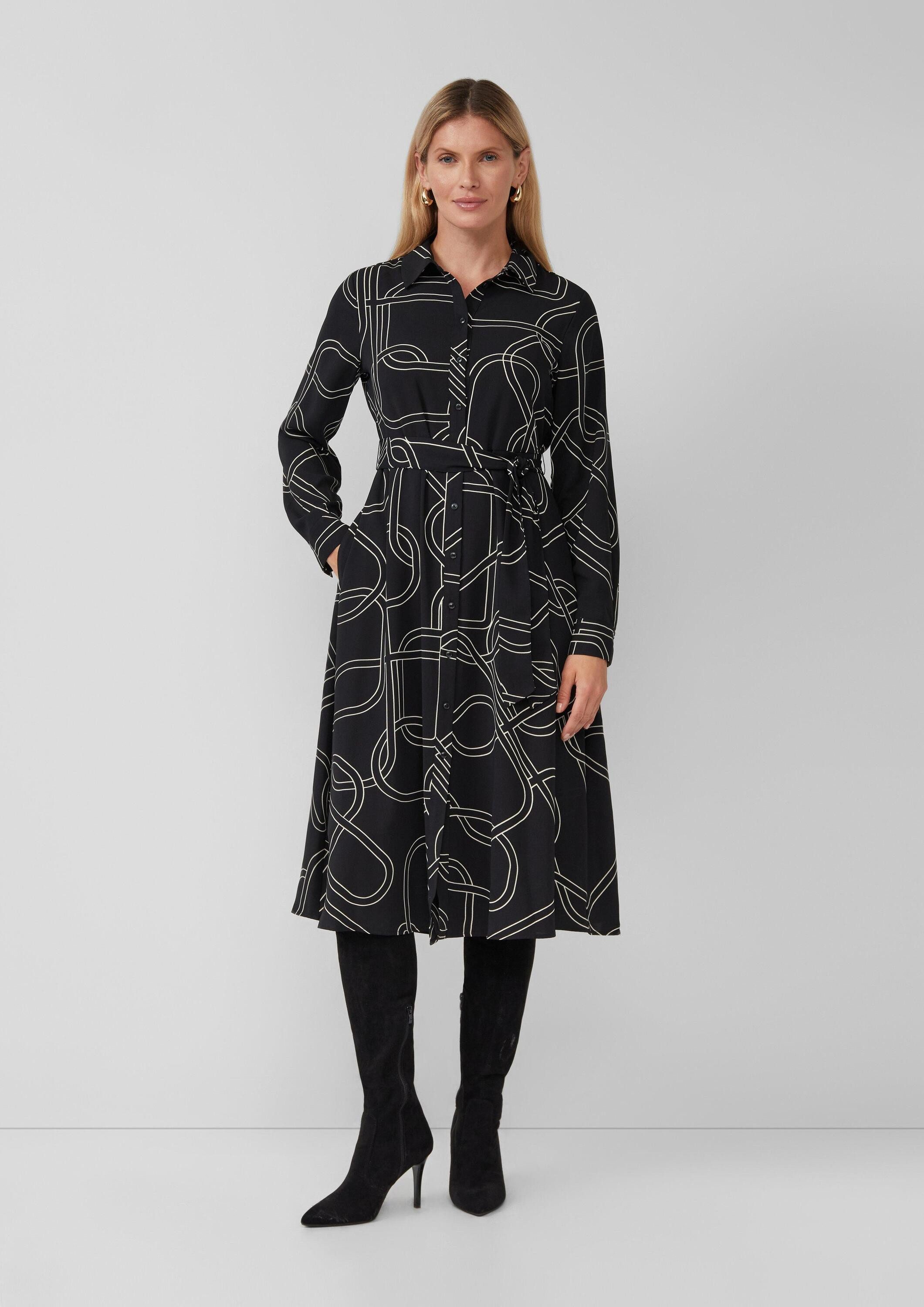 s.Oliver Midikleid Kleid Hemdblusenkleid mit Eingrifftaschen und Bindegürte günstig online kaufen