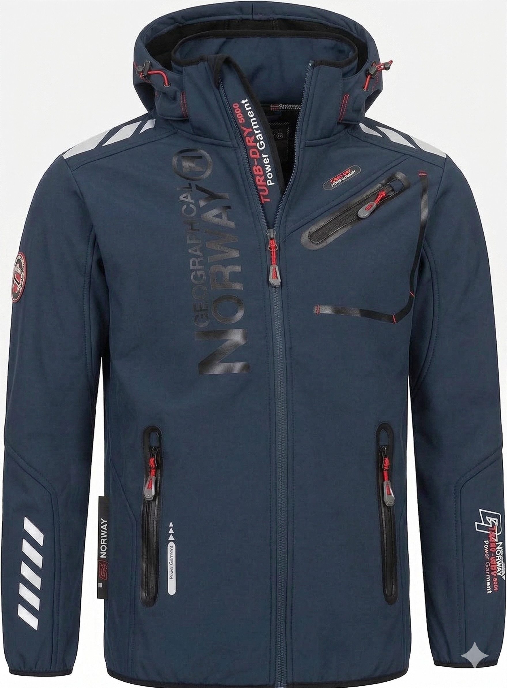 Geographical Norway Softshelljacke Herren Herbst Winter Jacke Softshell Outdoor Übergangsjacke (Packung, 1-St) Mit Kaputze 3XL Bis 7XL