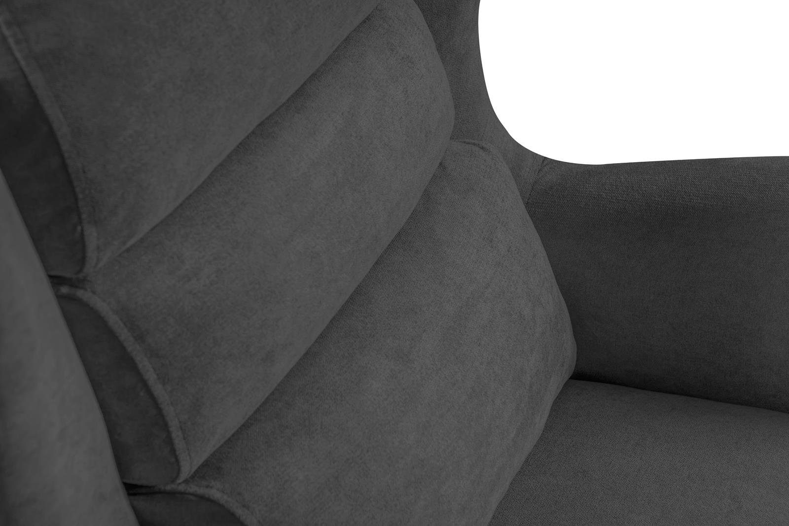 Dunkelgrau (mono Fußstütze, Hocker Fußteil, Atlas Relaxsessel aus mit mit Velvetstoff Sessel Beautysofa (Relaxsessel Holzbeine), aus mit 247)