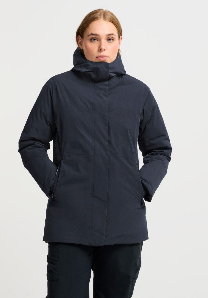 Jack Wolfskin Daunenjacke FIORA BAY LONG JKT W Winterparka, wasserdicht, warm