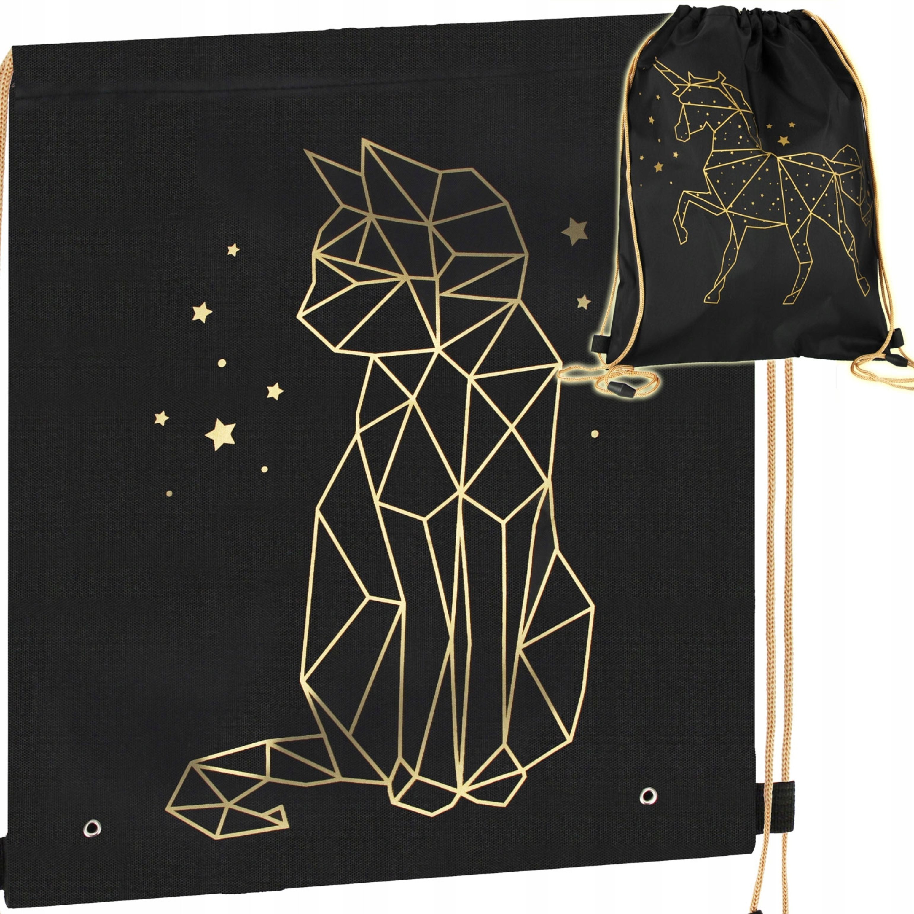 Starpak Sporttasche Starpak Schultasche – Goldener Kätzchen & Einhorn, langlebig!