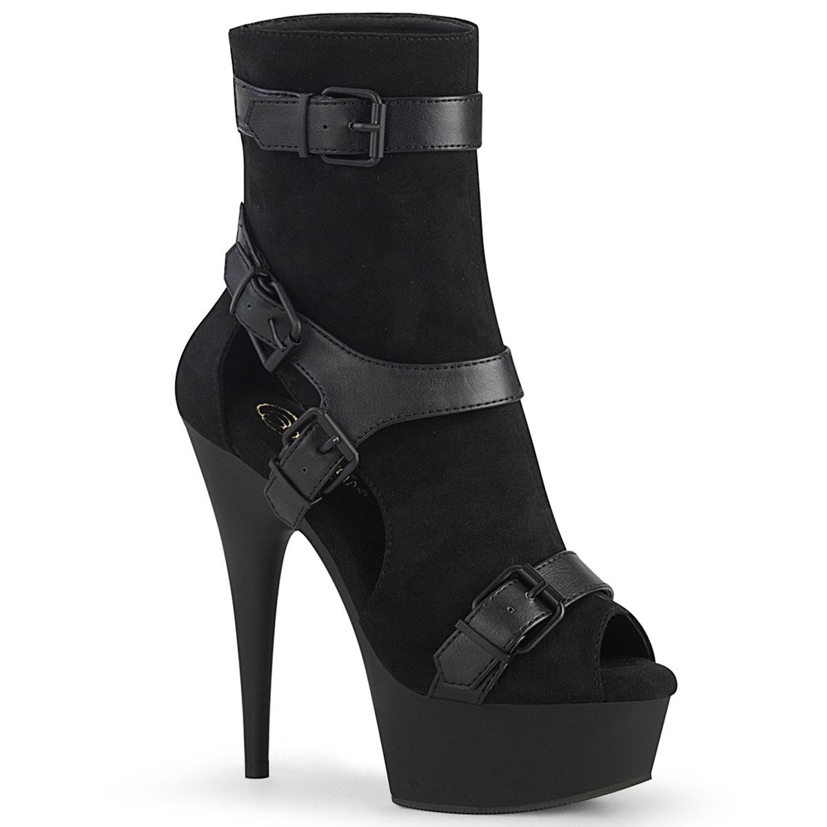 Sale DELIGHT-1037 Pleaer Damen High Heels Plateaustiefeletten schwarz High-Heel-Stiefel