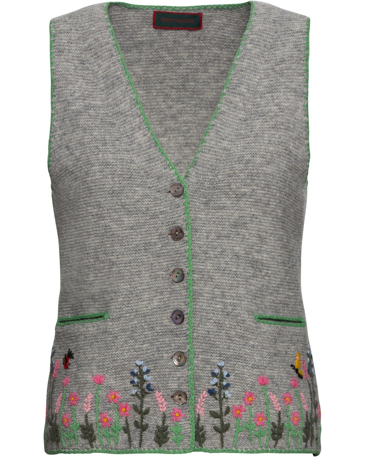 Reitmayer Strickweste Kurze Strickweste mit Blumenstickerei günstig online kaufen