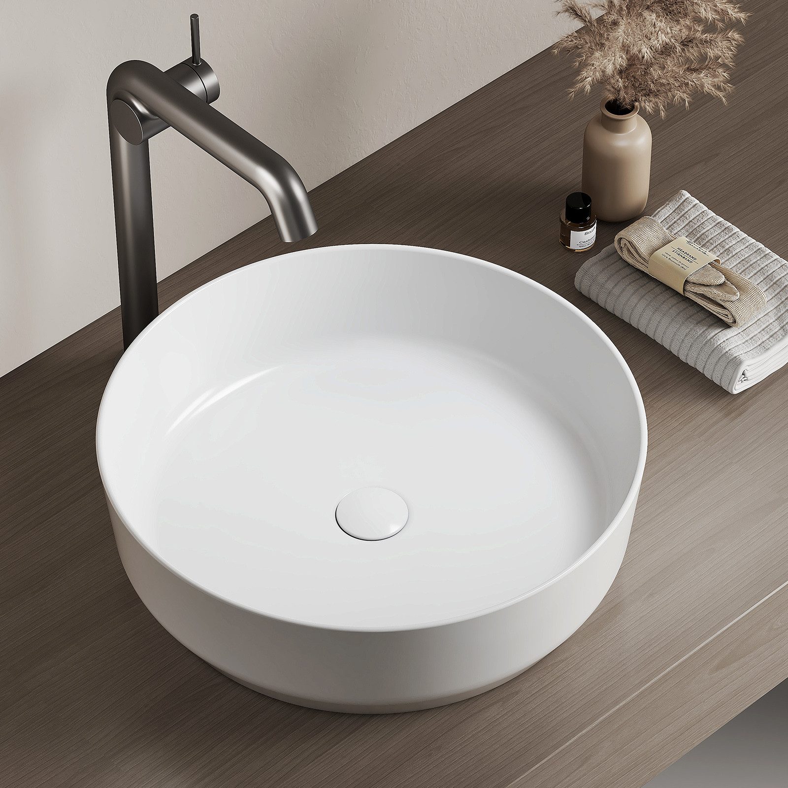 EMKE Aufsatzwaschbecken Oval Waschschüssel keramik Waschtisch günstig online kaufen